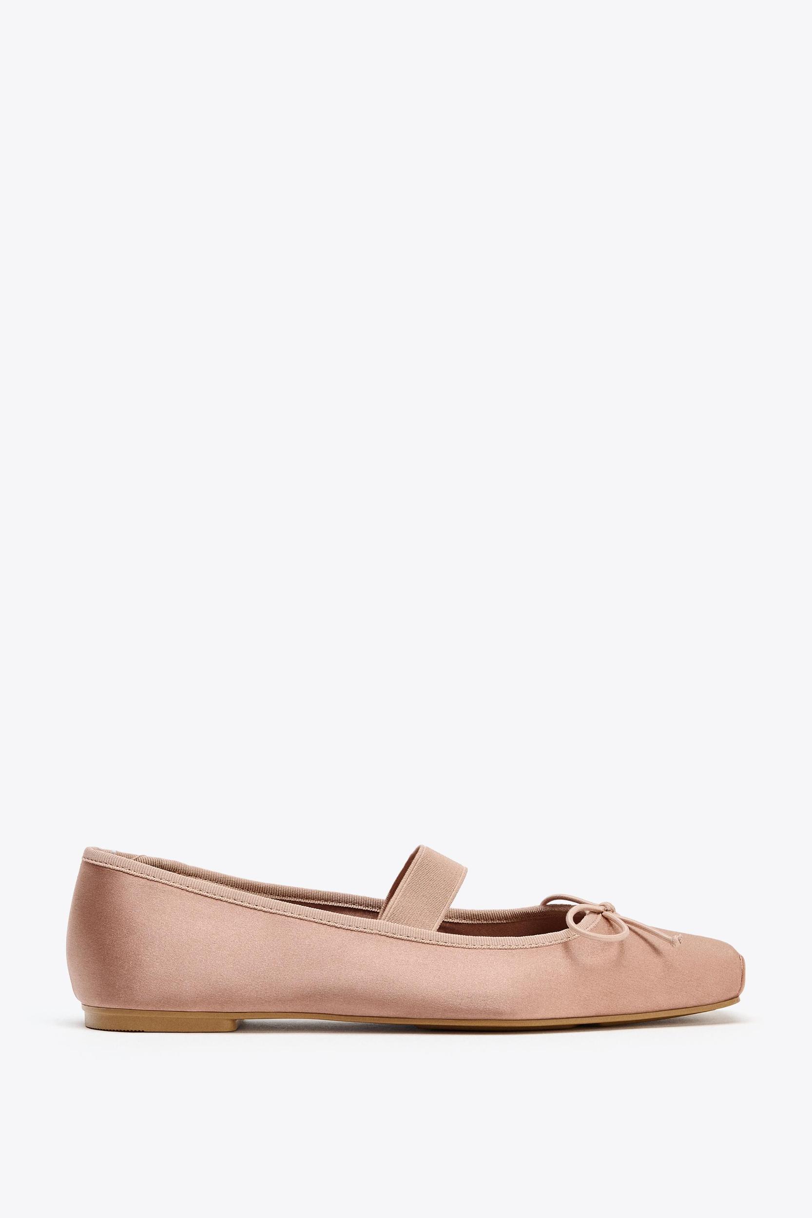 SATIN BOW BALLET FLATS Product Image