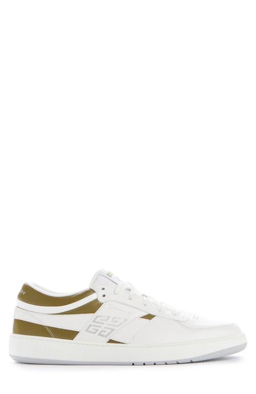 GIVENCHY Leather Sneakers With Rubber Sole And Panelled Design In White Product Image