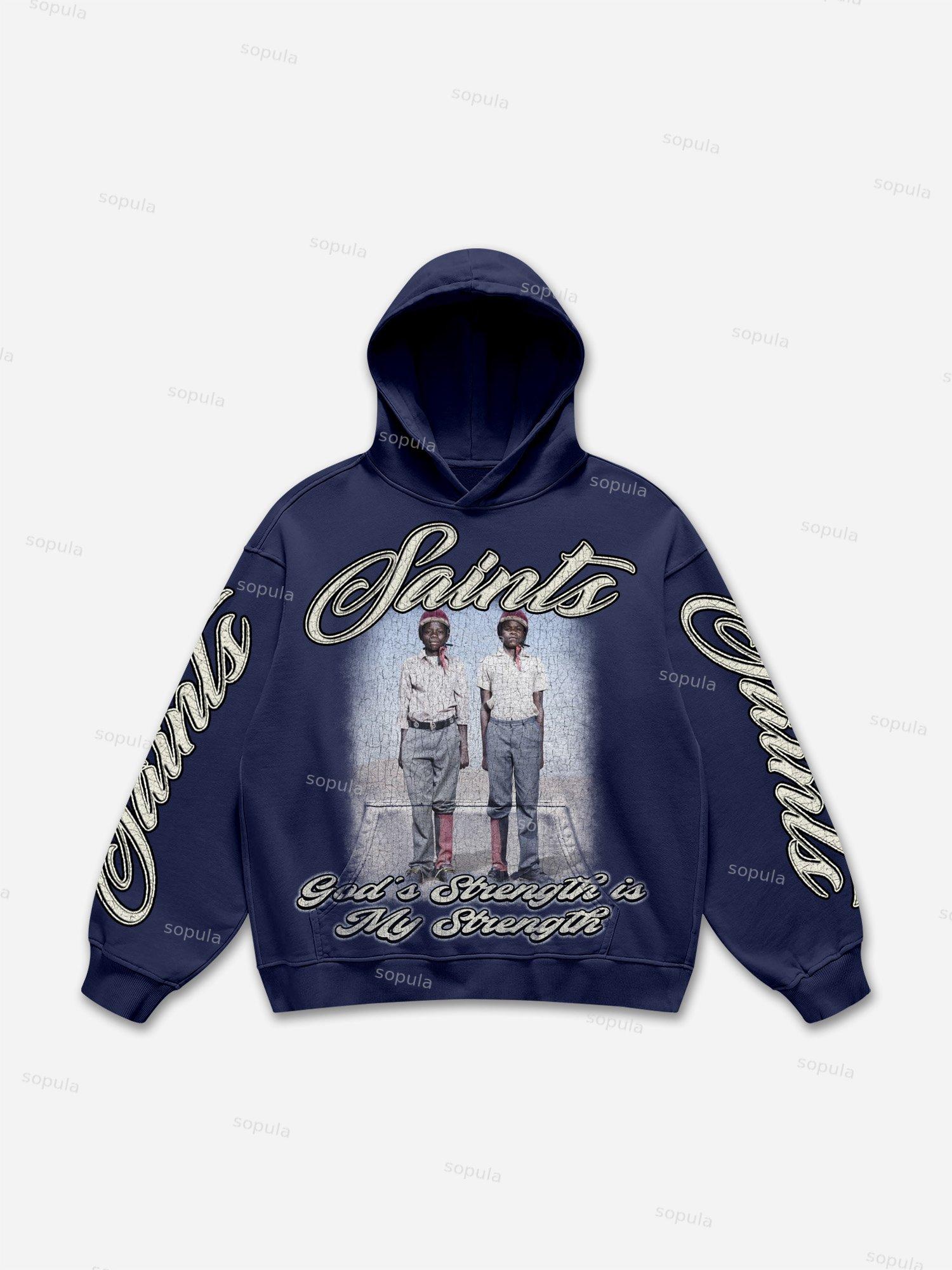 Saints Vintage Character Graphic Hoodie Product Image
