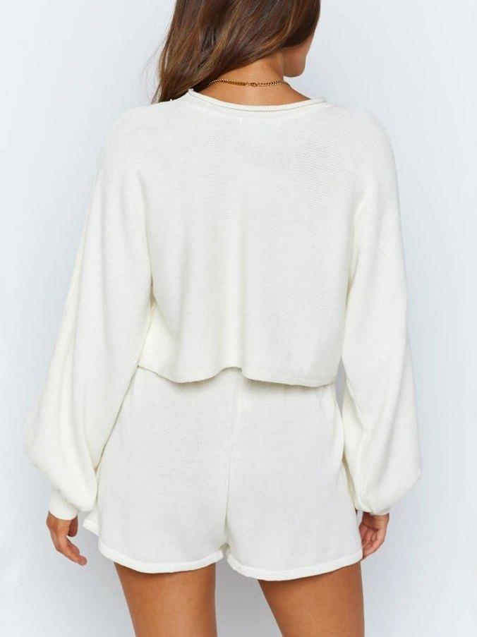 Casual Knit Two-Piece Outfit Product Image