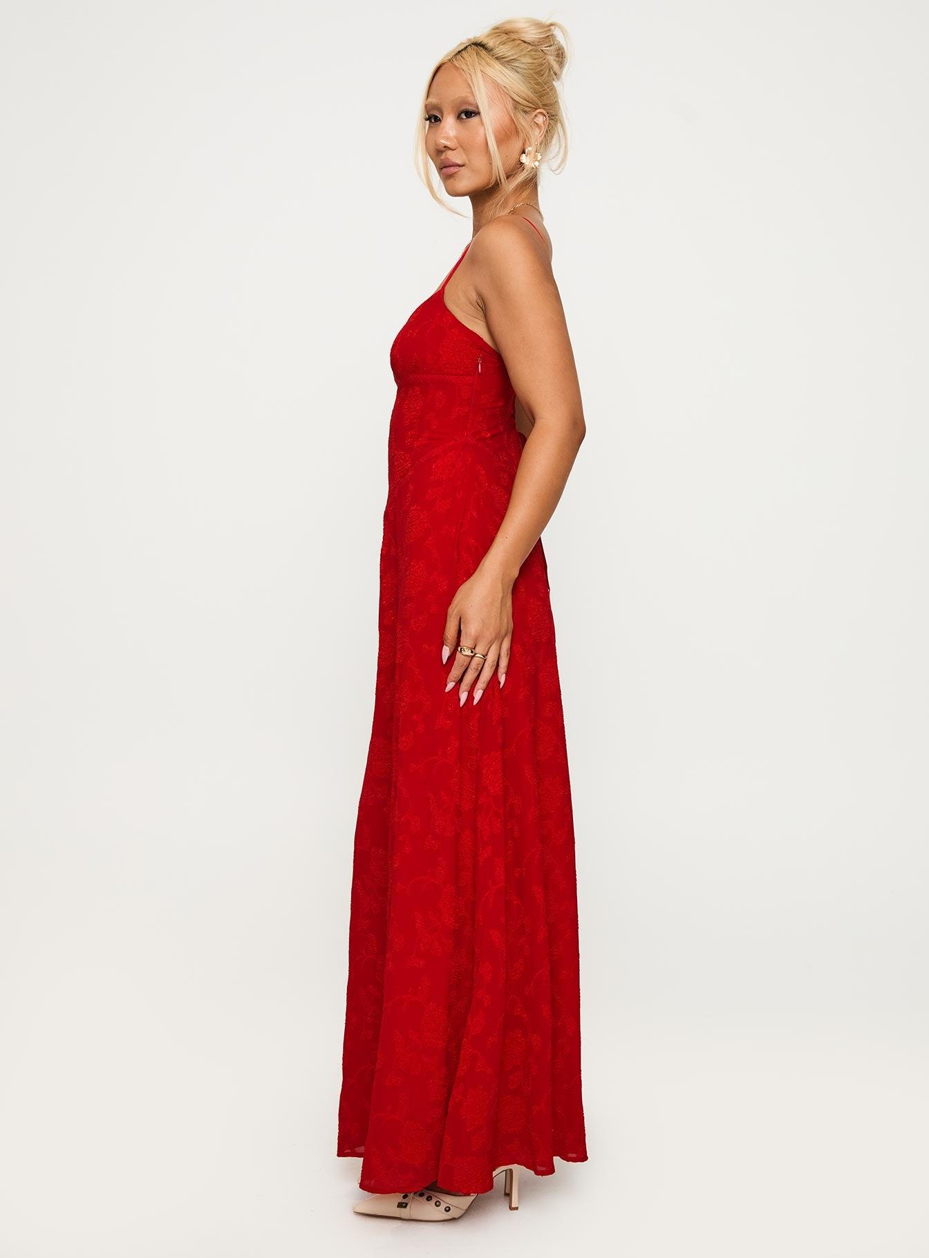 South Of France Maxi Dress Red Product Image