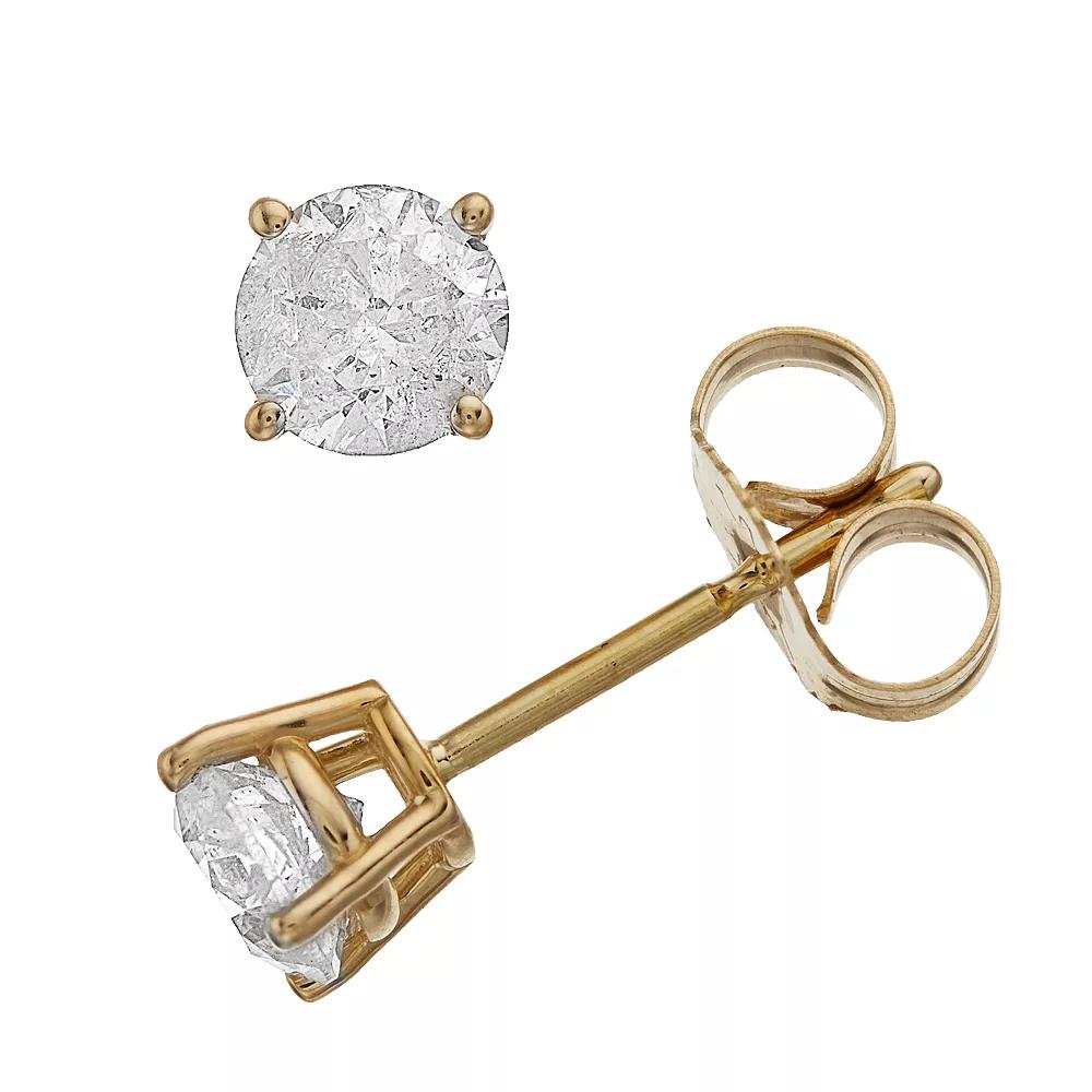14k Gold 3/4 Carat T.W. Diamond Stud Earrings, Women's Product Image