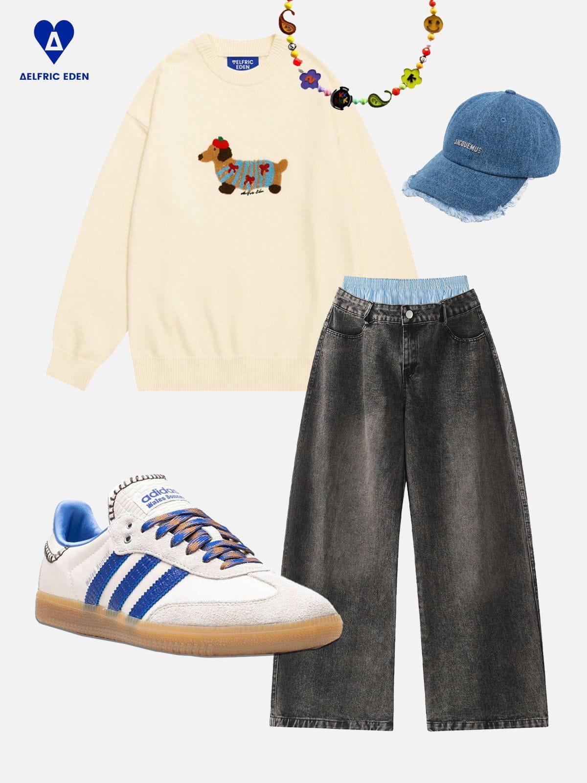 Aelfric Eden Cartoon Dachshund Sweater Product Image