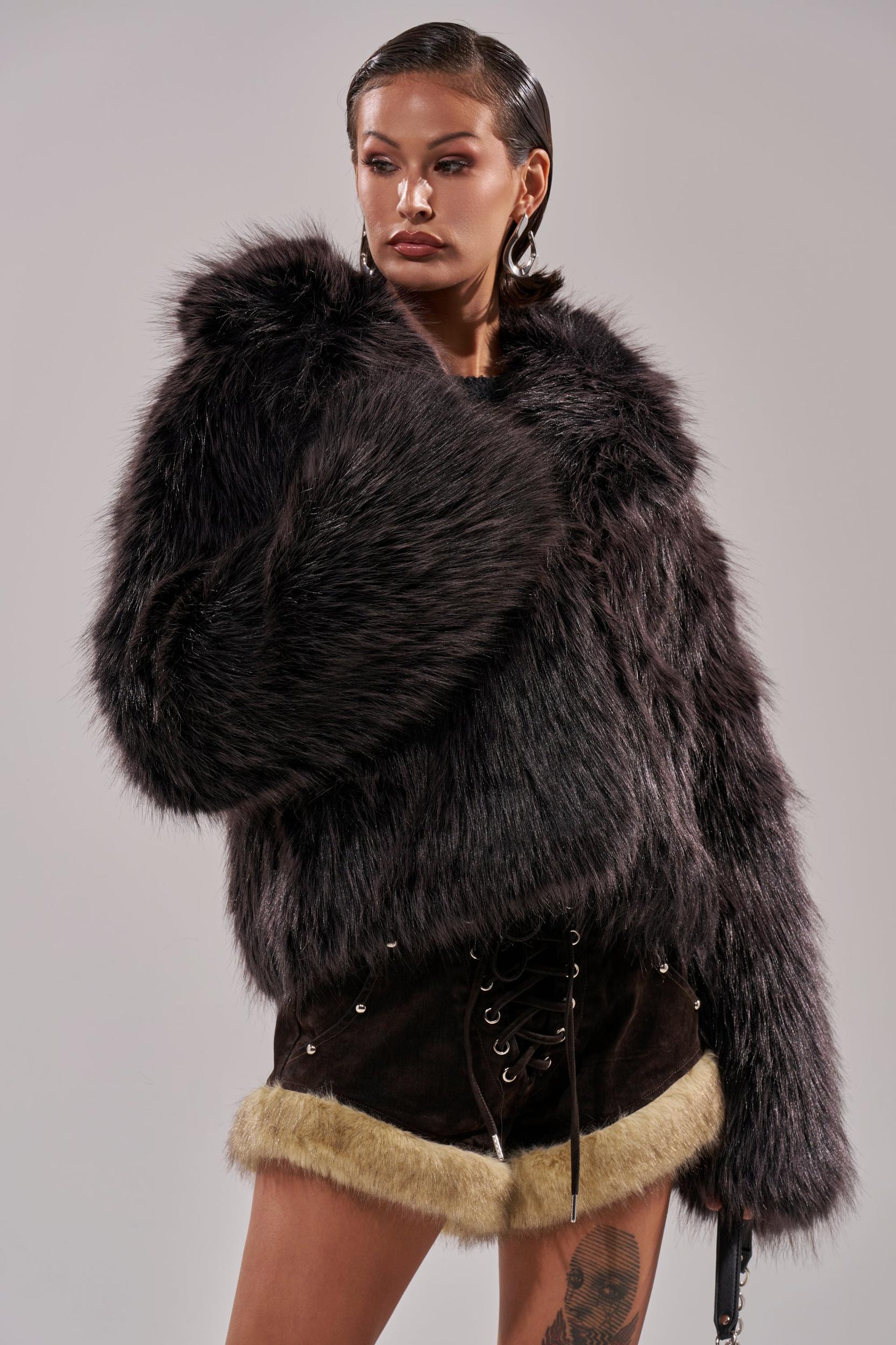 DUSK TIL DAWN FAUX FUR COAT Product Image