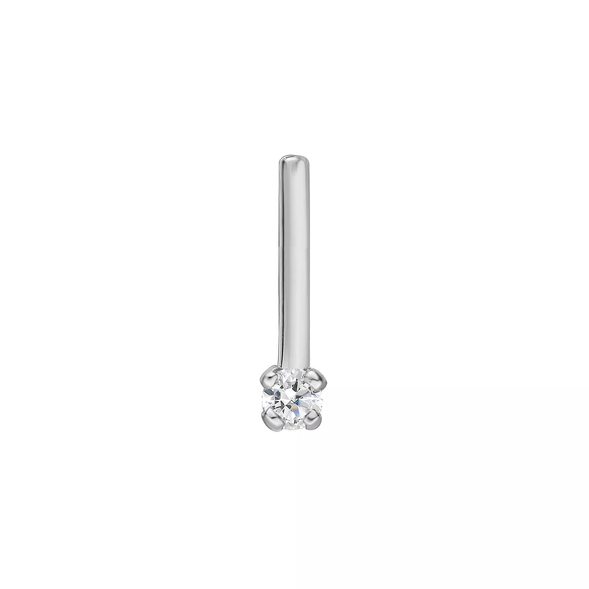 Lila Moon 14k Gold Diamond Accent 90 Degree Nose Stud, Women's, 14k Whgold Product Image