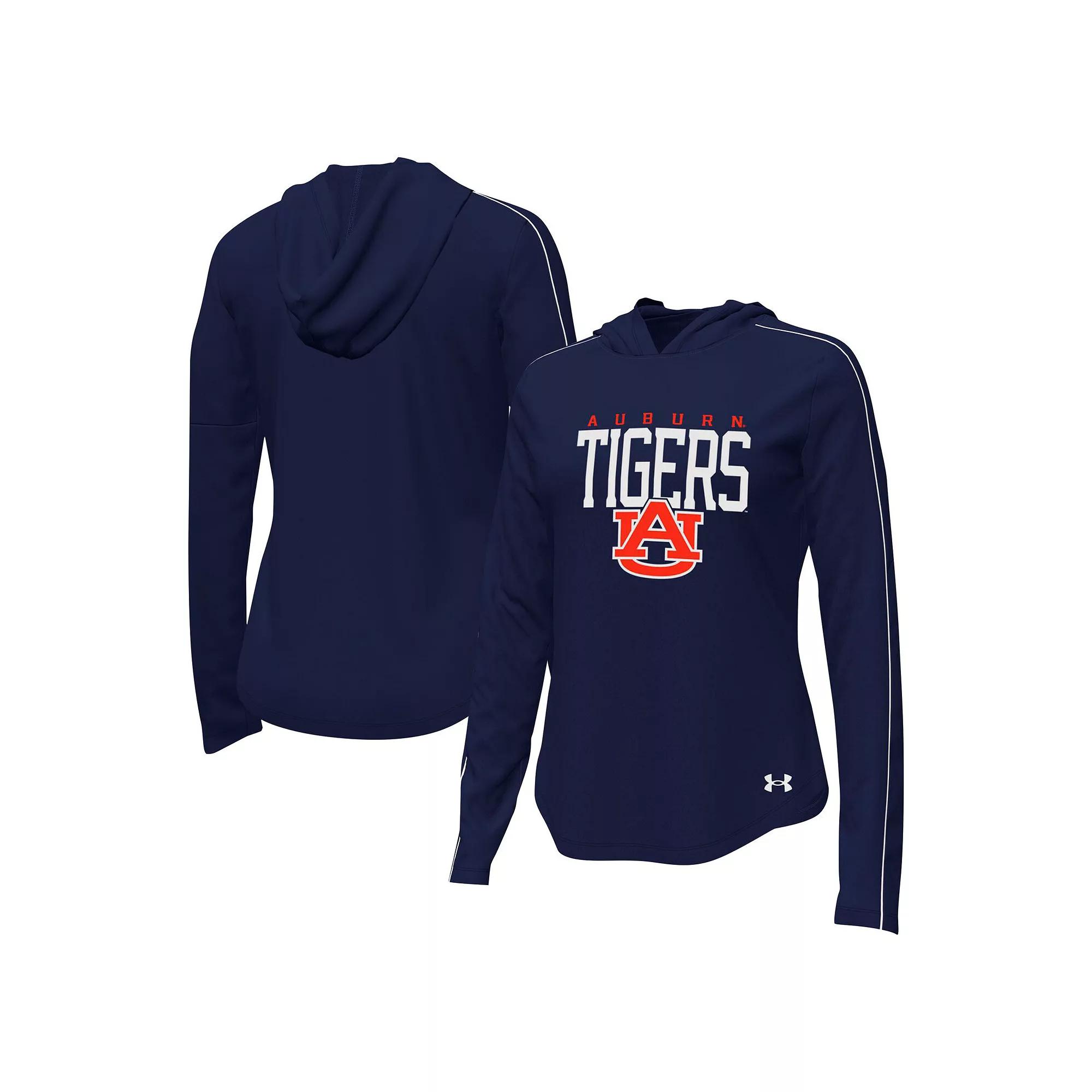 Women's Under Armour Navy Auburn Tigers Gameday Knockout Long Sleeve Hooded T-Shirt,  Product Image