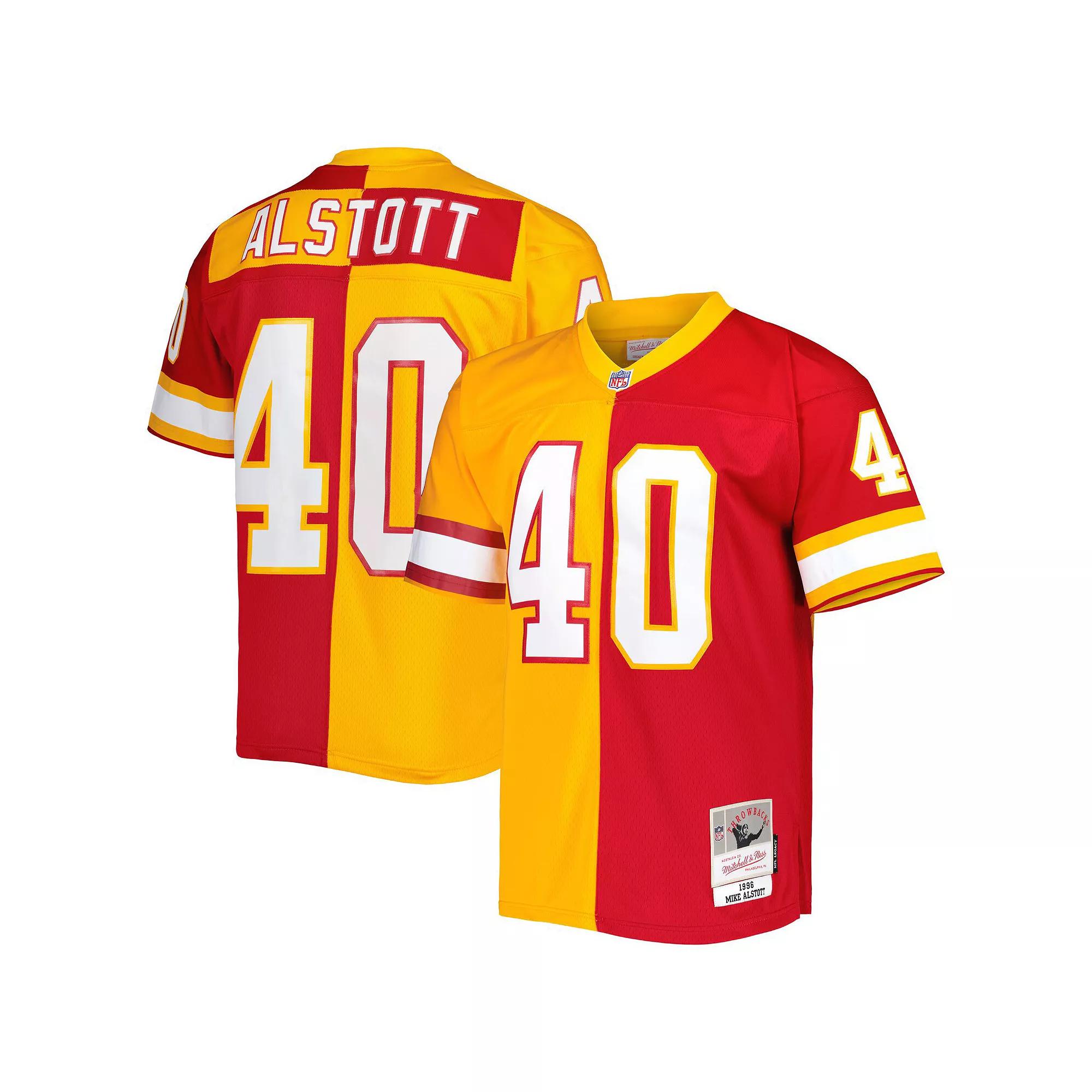 Men's Mitchell & Ness Mike Alstott Orange/Red Tampa Bay Buccaneers 1996 Split Legacy Replica Jersey, Size: Small Product Image