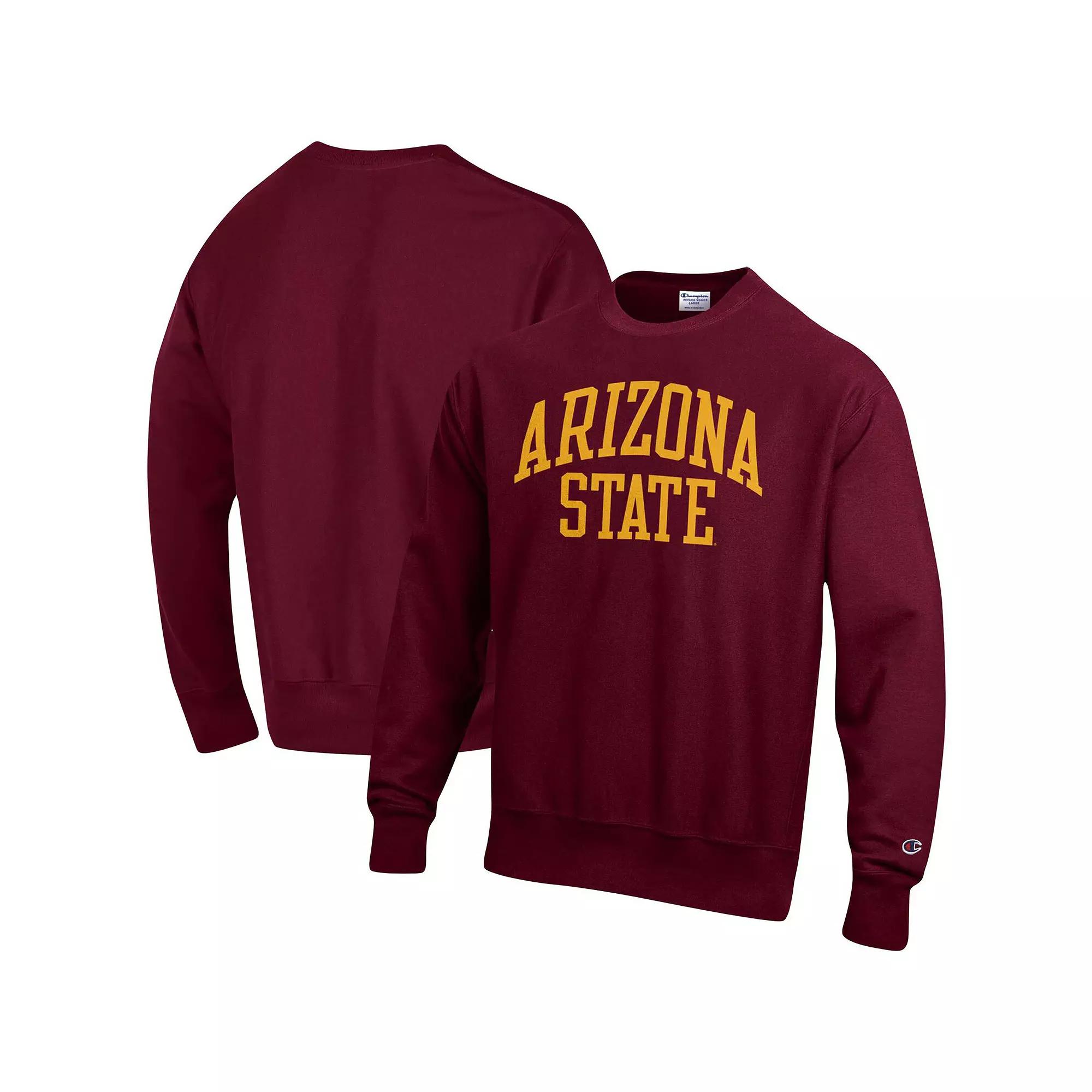 Men's Champion Maroon Arizona State Sun Devils Arch Reverse Weave Pullover Sweatshirt, Size: Medium, Red Product Image