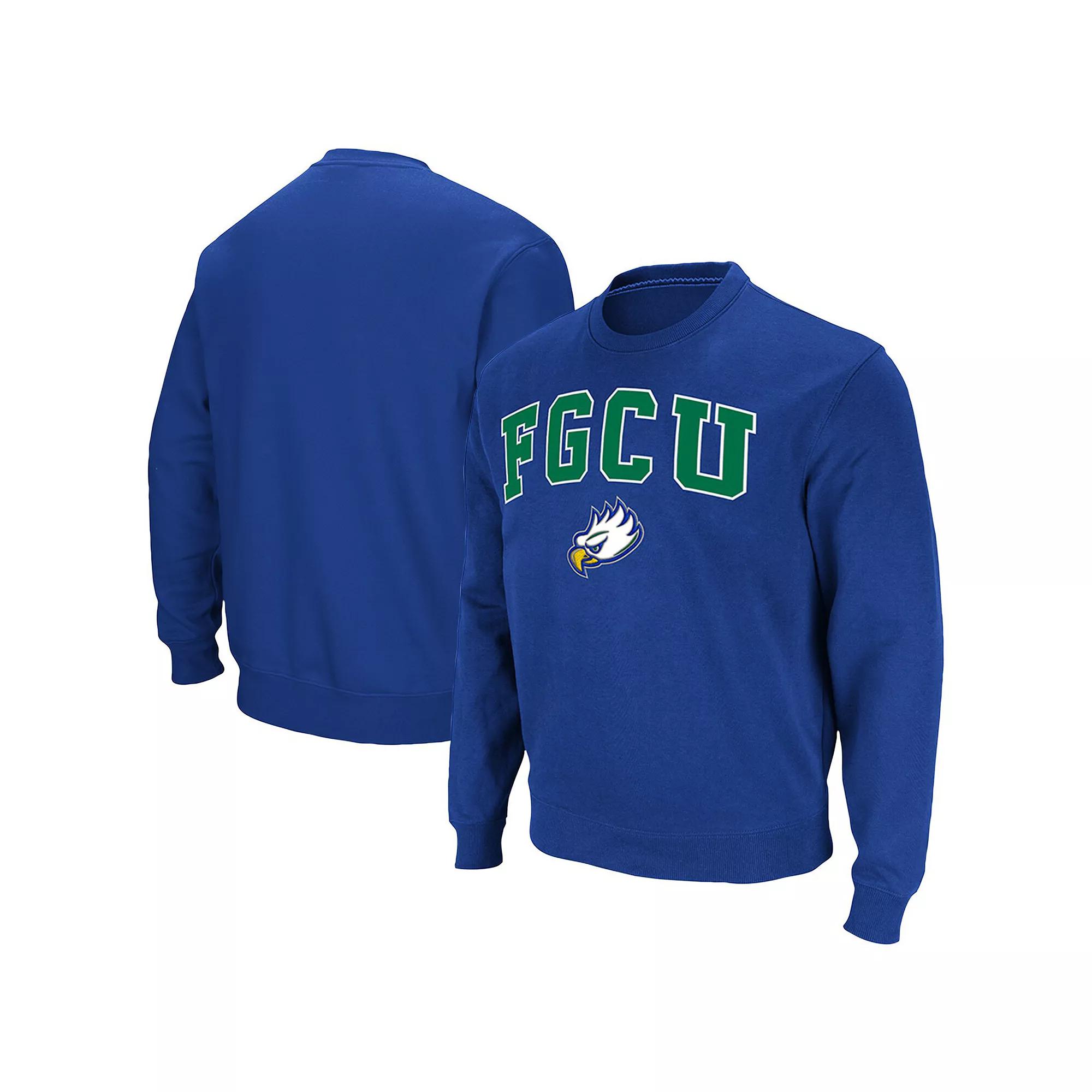 Men's Colosseum Royal Florida Gulf Coast Eagles Arch & Logo Pullover Sweatshirt,  Product Image