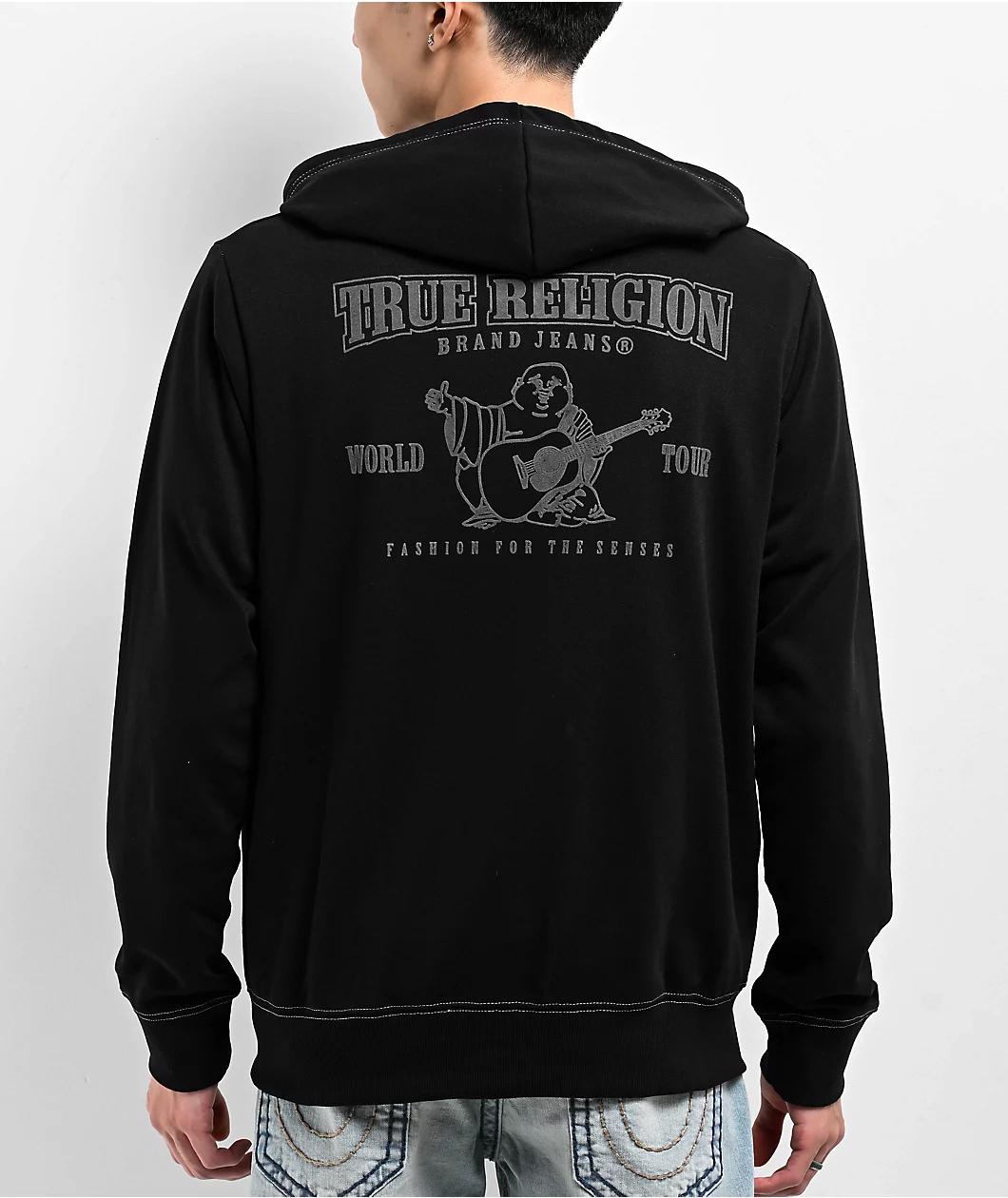 True Religion Classic Logo Black Zip Hoodie Product Image