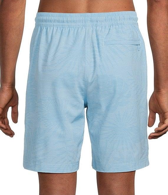 Caribbean Shadow Palm Print 8#double; Inseam Swim Trunks Product Image