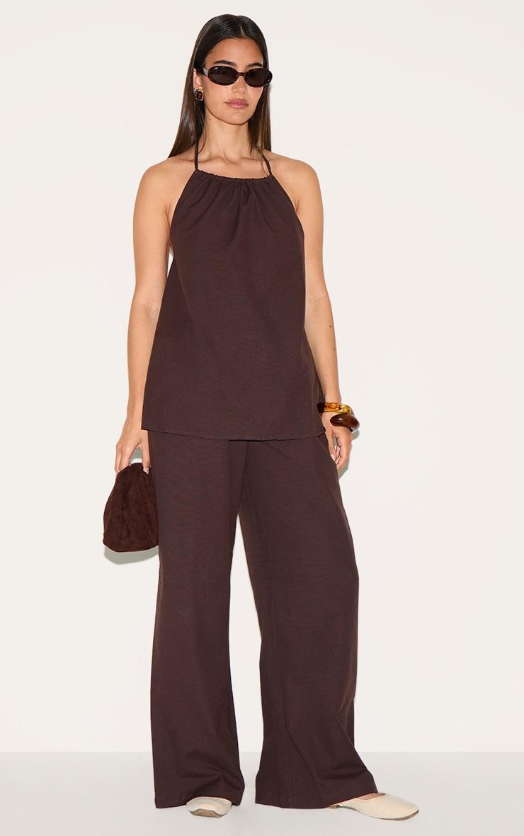 Dark Brown Halterneck Top Product Image