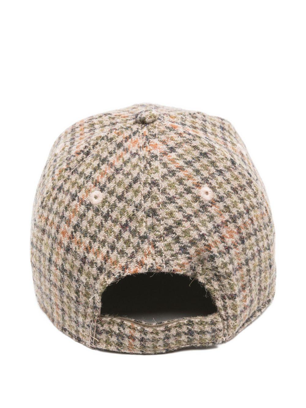 houndstooth-pattern wool-blend cap Product Image