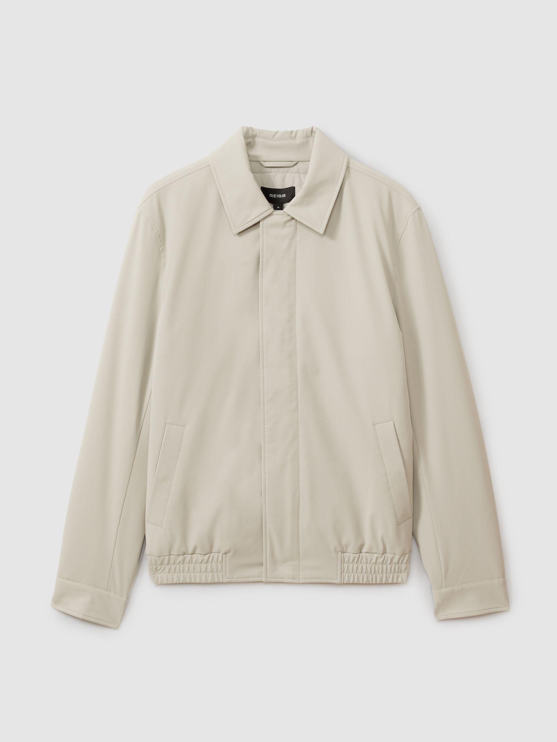 Elasticated Hem Harrington Jacket in Stone Product Image
