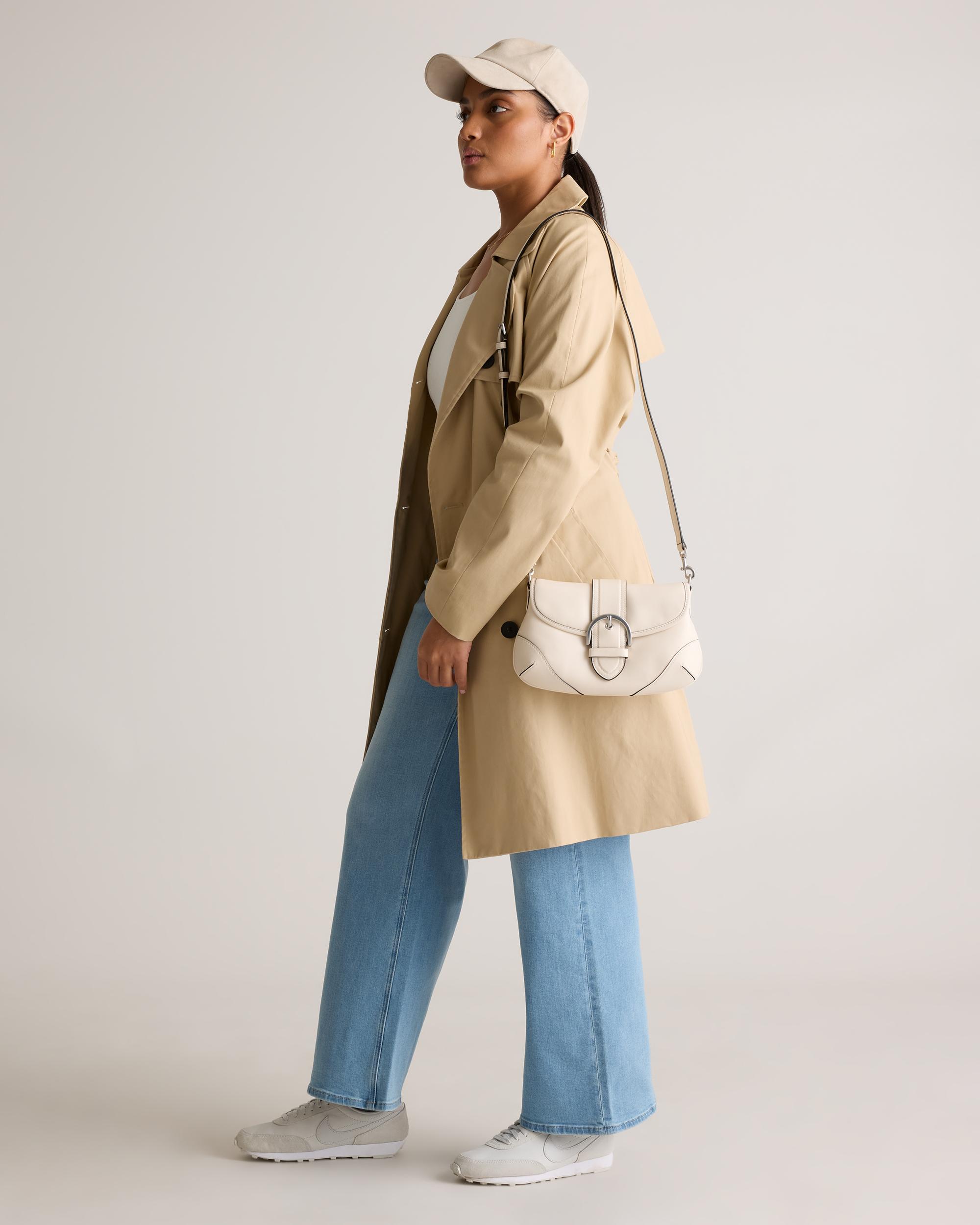 Quince | Women's Italian Leather Buckle Detail Shoulder Bag Product Image