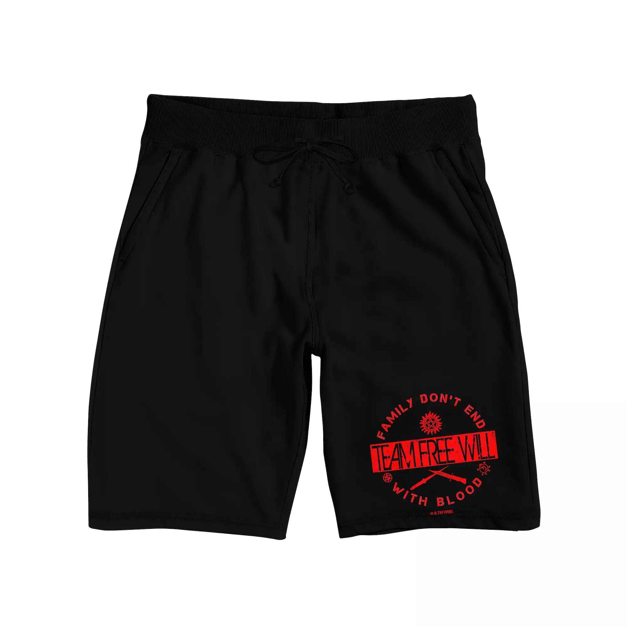 Men's Supernatural Team Free Will Pajama Shorts,  Product Image