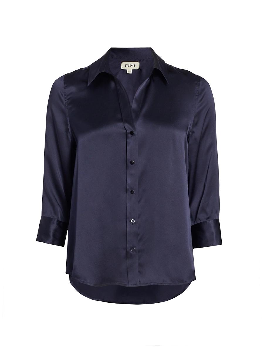 Womens Dani Three-Quarter Sleeve Silk Shirt Product Image