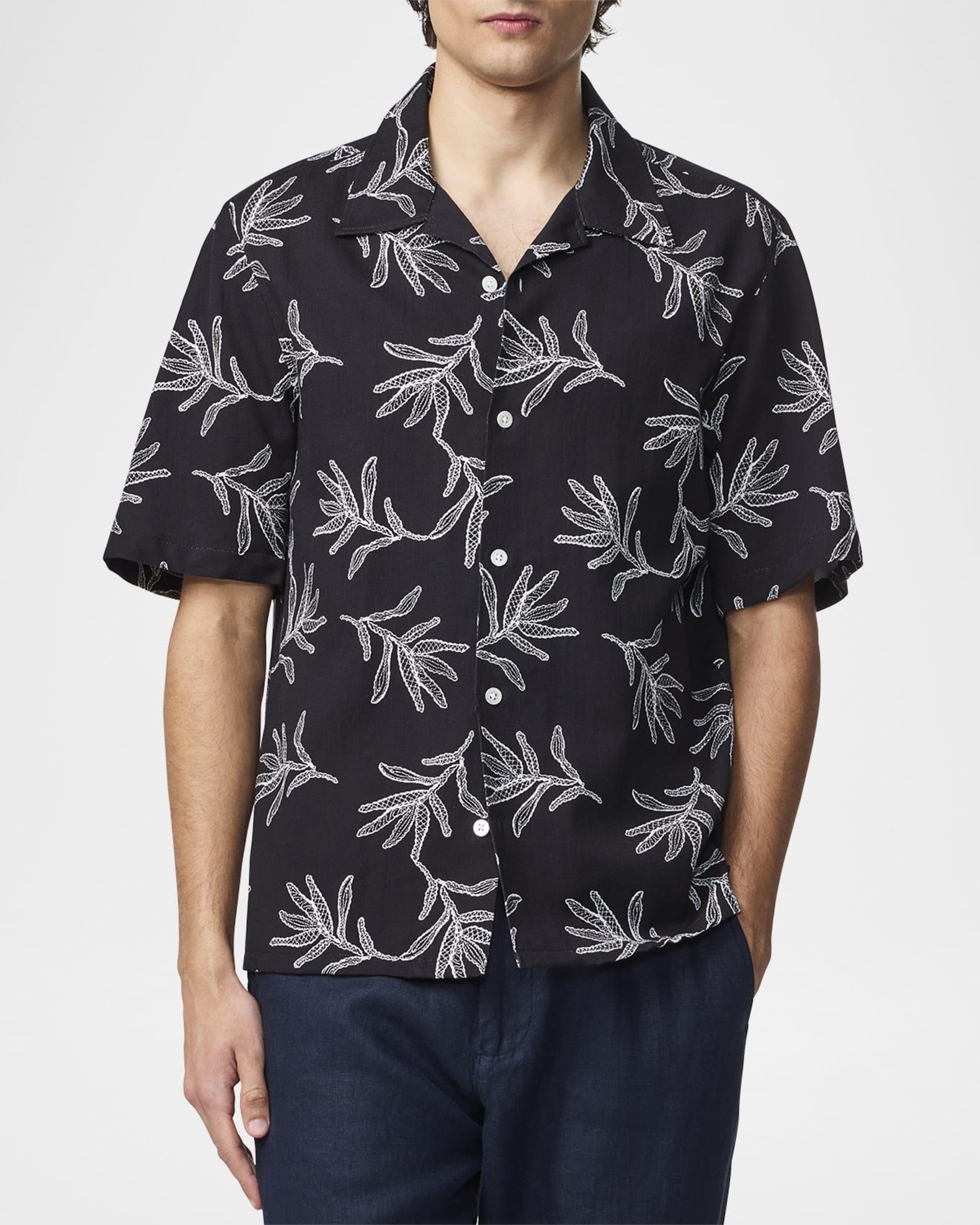Men's Ole Foliage-Print Camp Shirt Product Image