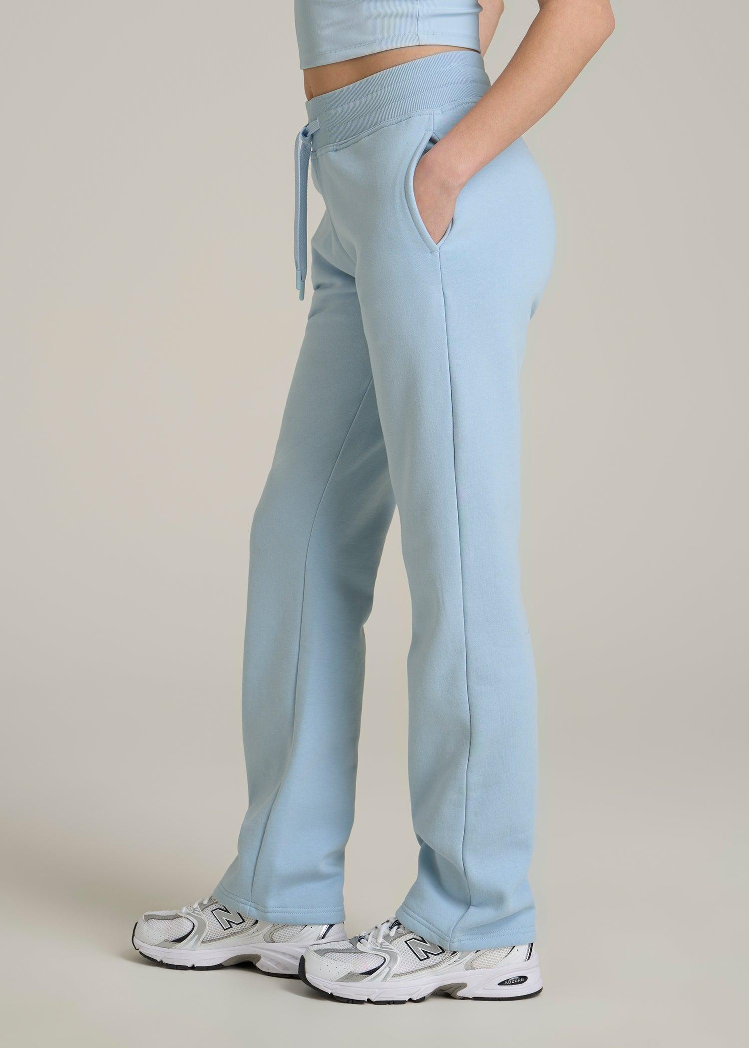 Wearever Fleece Open-Bottom Sweatpants for Tall Women in Ice Blue Female Product Image