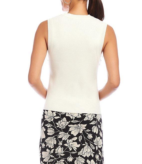 Karen Kane Ribbed Knit Crew Neck Sleeveless Tank Product Image