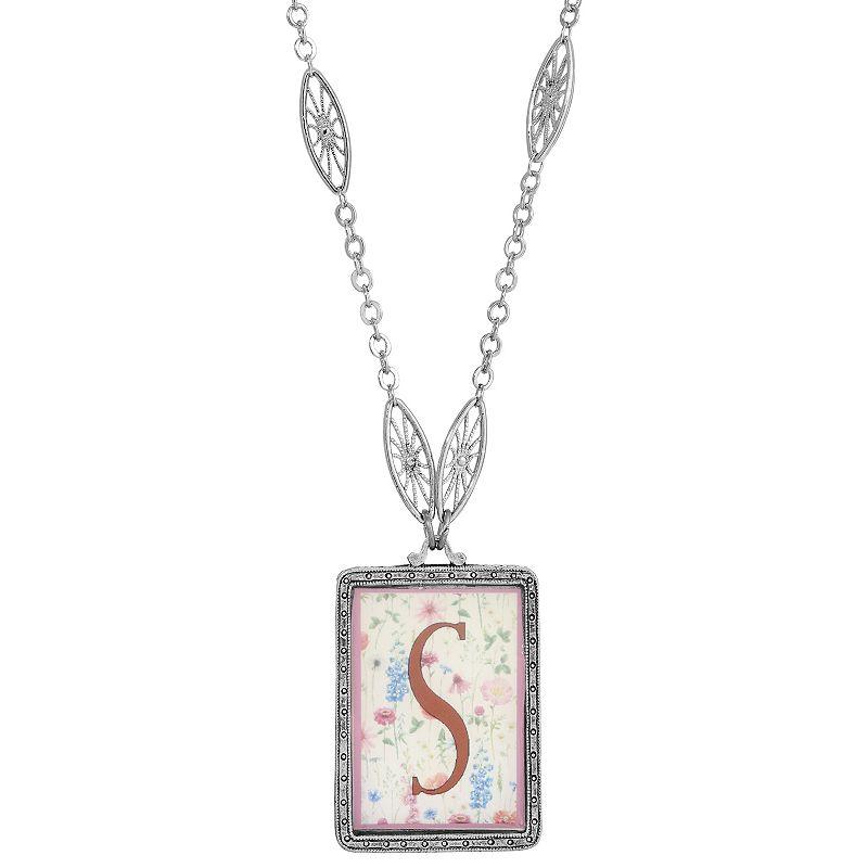 1928 Floral Motif Initial Pendant, Womens, G Product Image