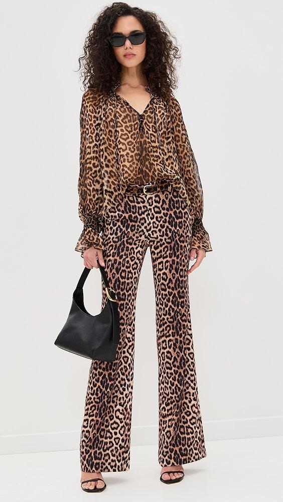 alice + olivia Norah Tie Sleeve Peasant Blouse | Shopbop Product Image