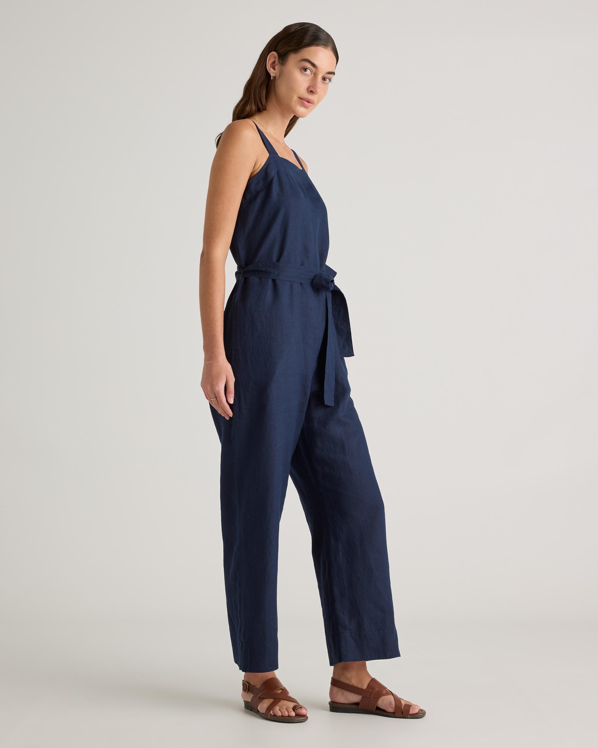 Quince | Women's 100% European Linen Square Neck Jumpsuit Product Image