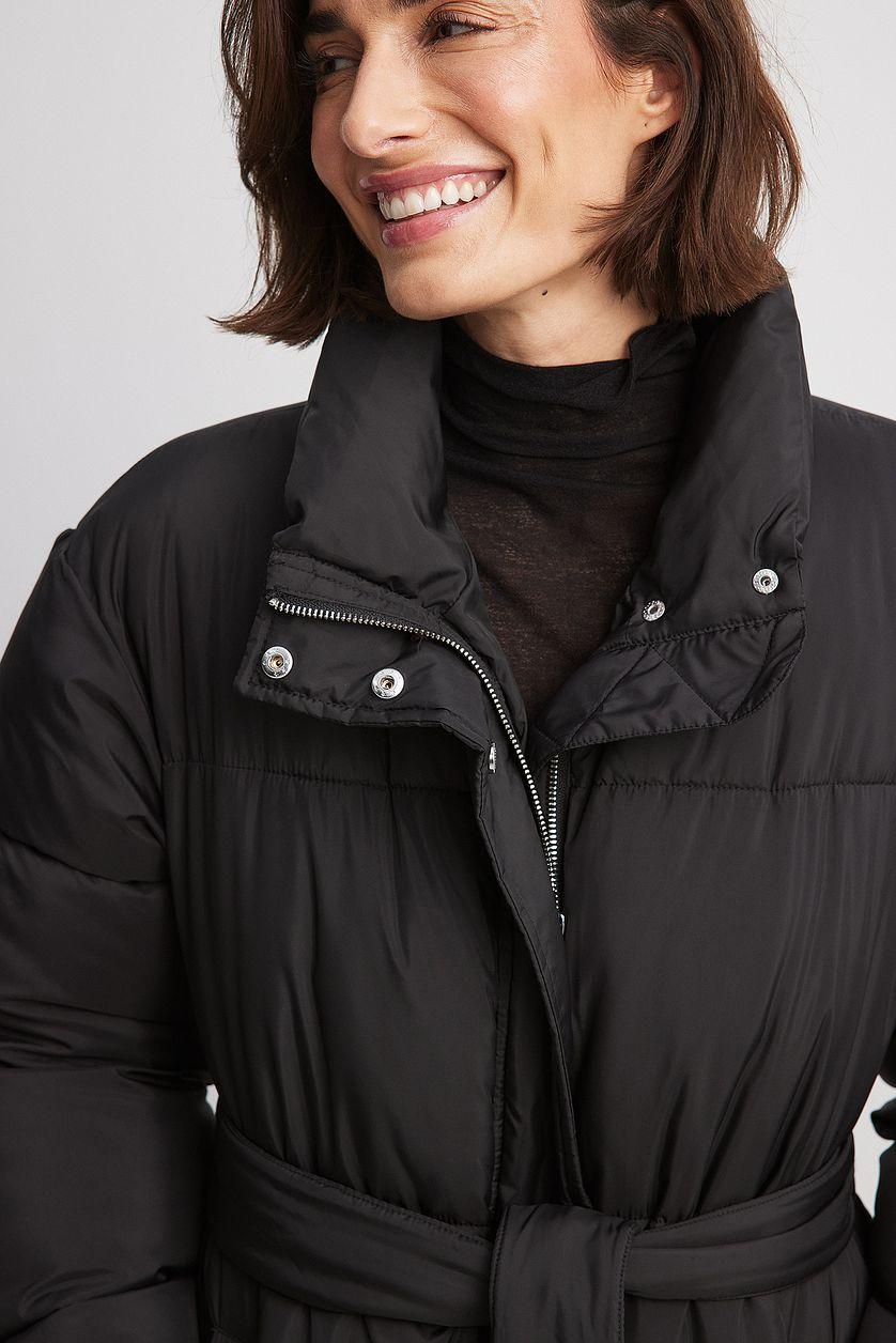 Long Belted Padded Jacket Product Image