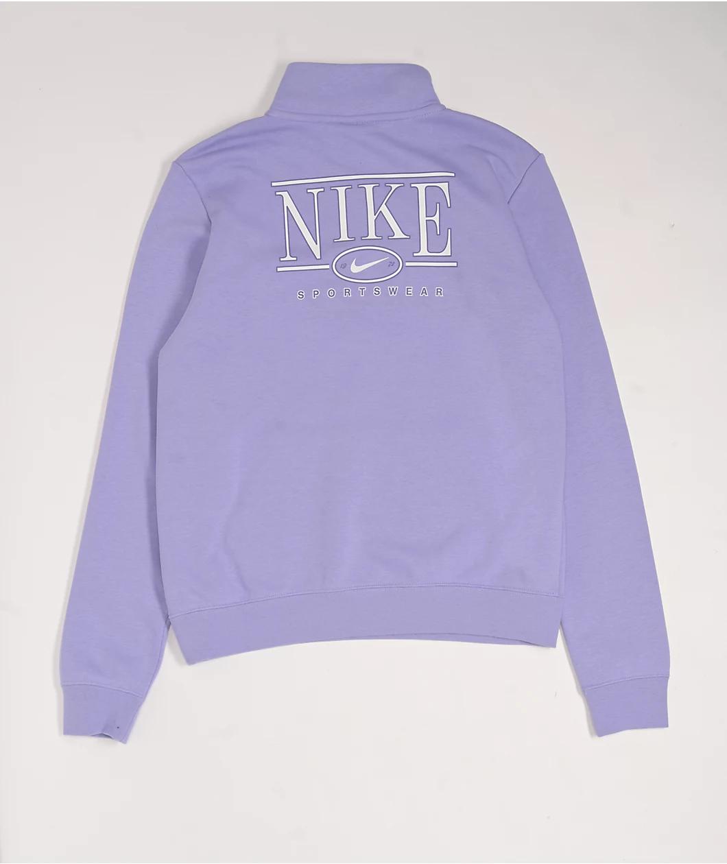 Nike Sportswear Club Purple Fleece Quarter Zip Sweatshirt Product Image