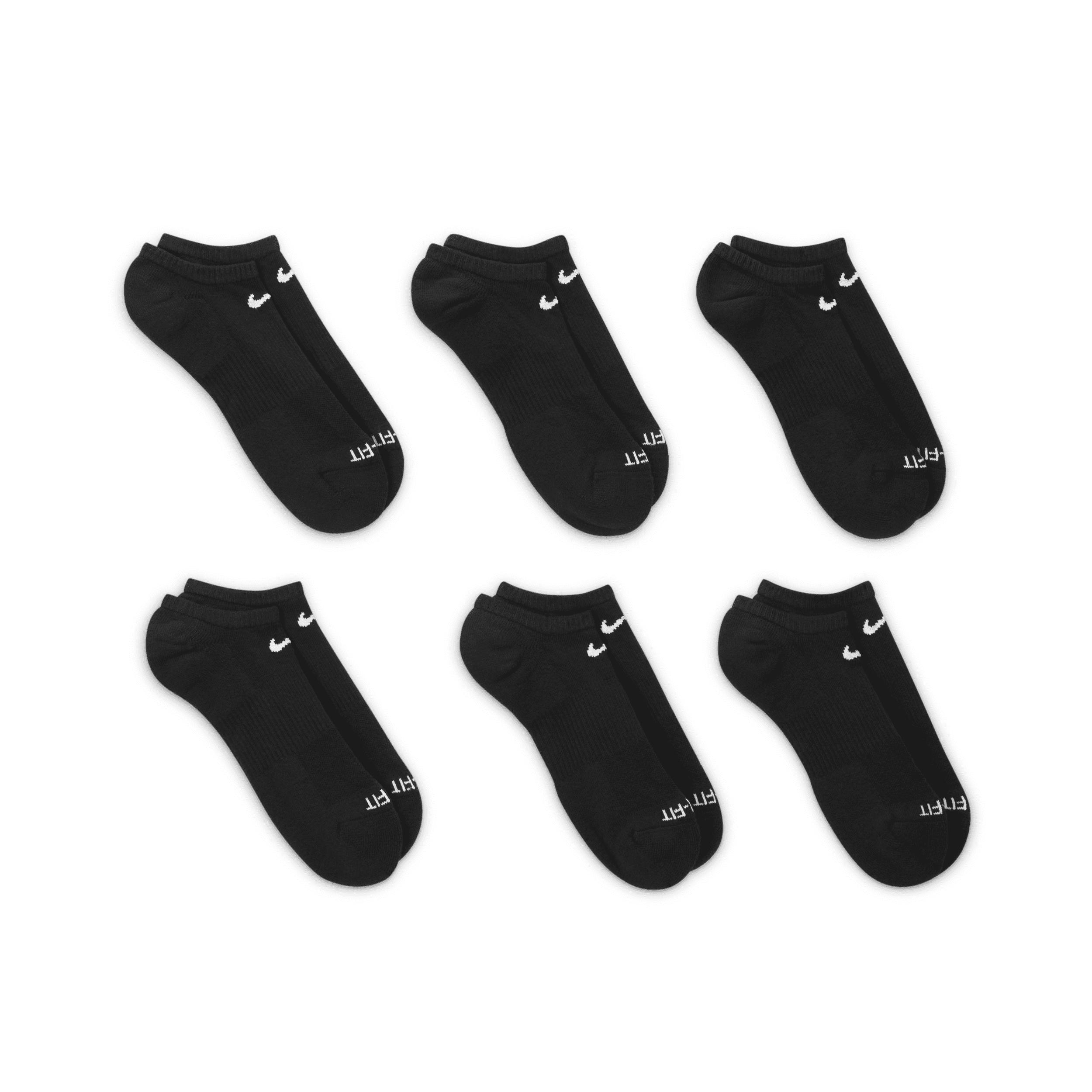 Nike Mens Everyday Plus Cushioned Training No-Show Socks (6 Pairs) | SX6898-010 Product Image