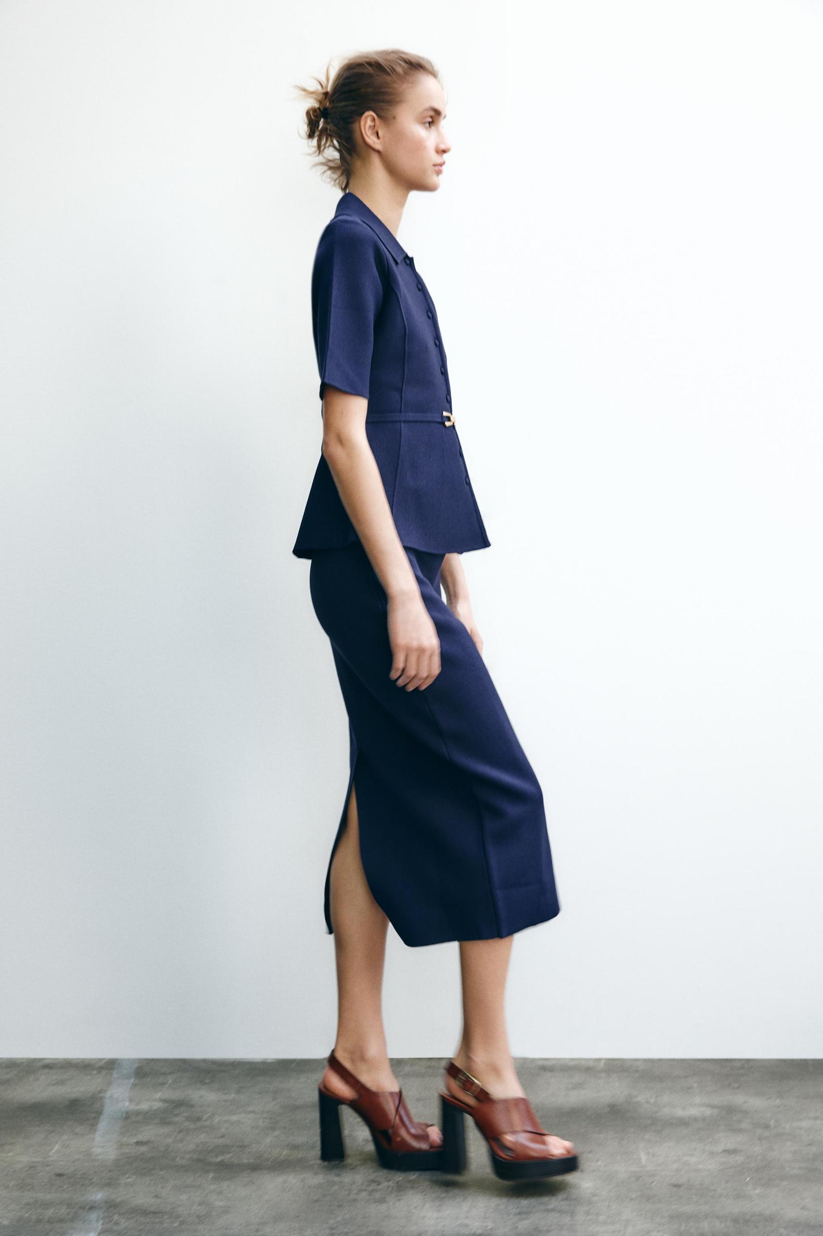 BASIC KNIT MIDI SKIRT Product Image