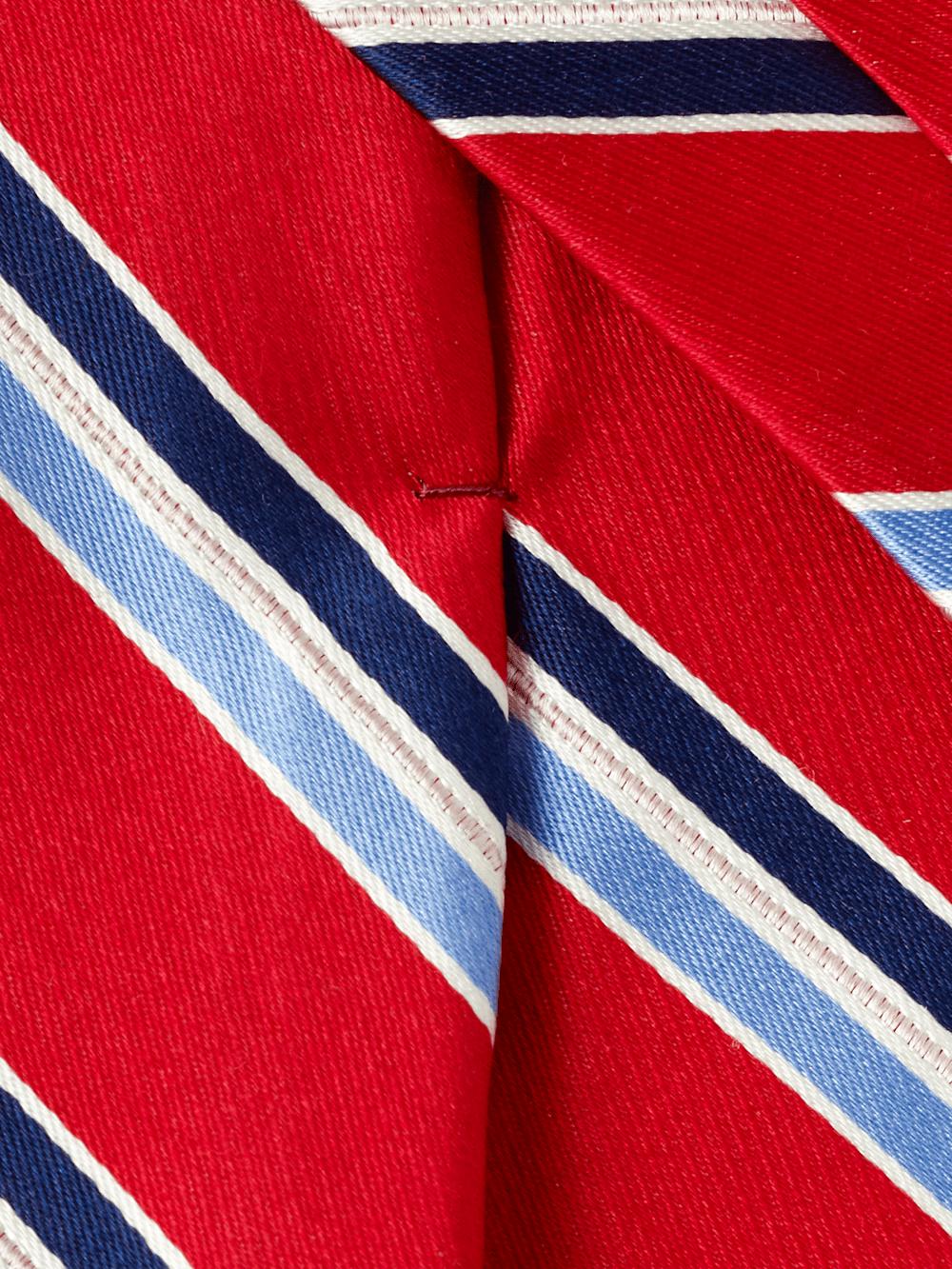 Stripe Woven Silk Tie - Red/blue Product Image