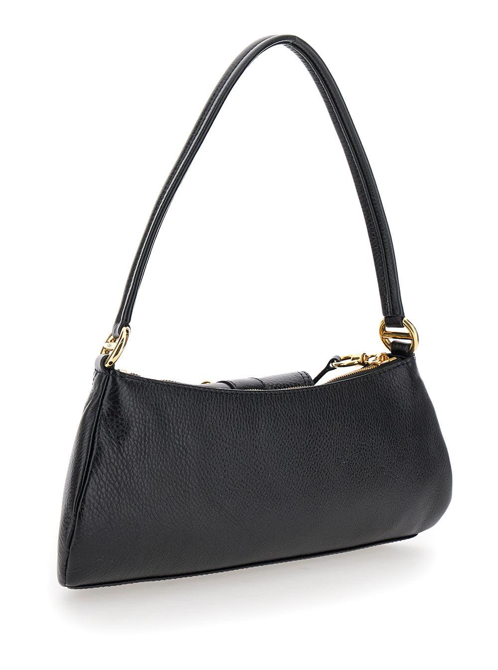 CHLOÉ The 99 Embellished Textured-leather Shoulder Bag In Black Product Image