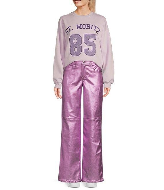 GB Shiny Coated Metallic Straight Leg Pants Product Image