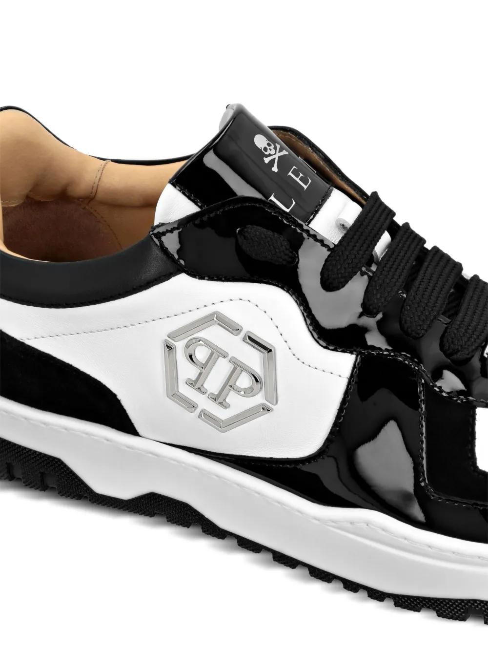 panelled leather sneakers Product Image