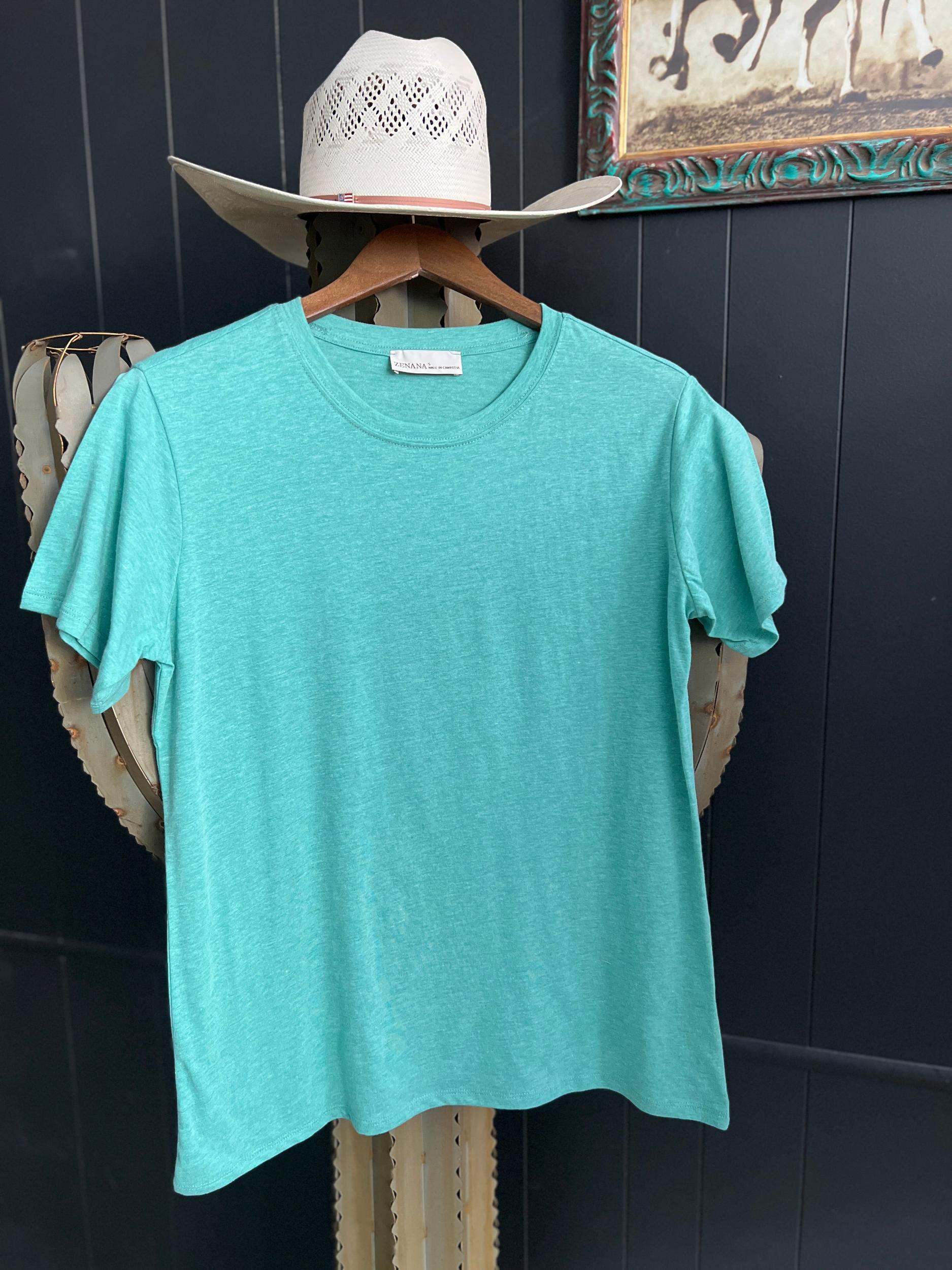 Zenana Cotton Boyfriend Round Neck Basic Tee Product Image