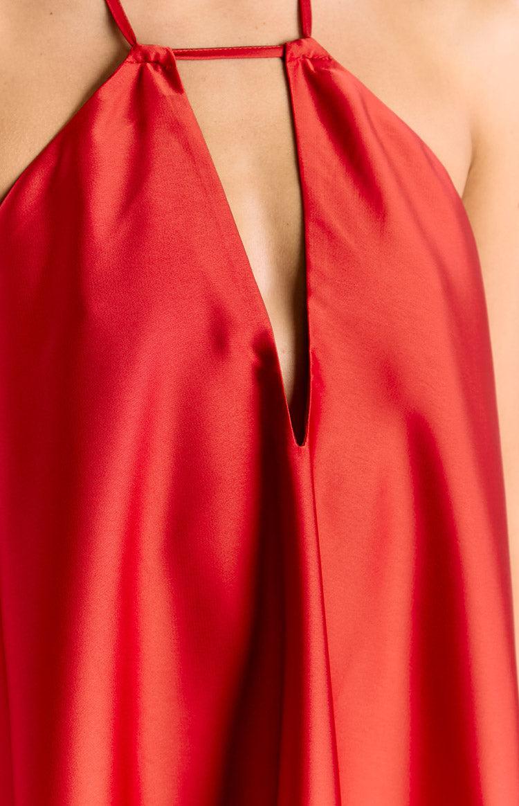 Sympathy Red Halter Neck Mini Dress Product Image