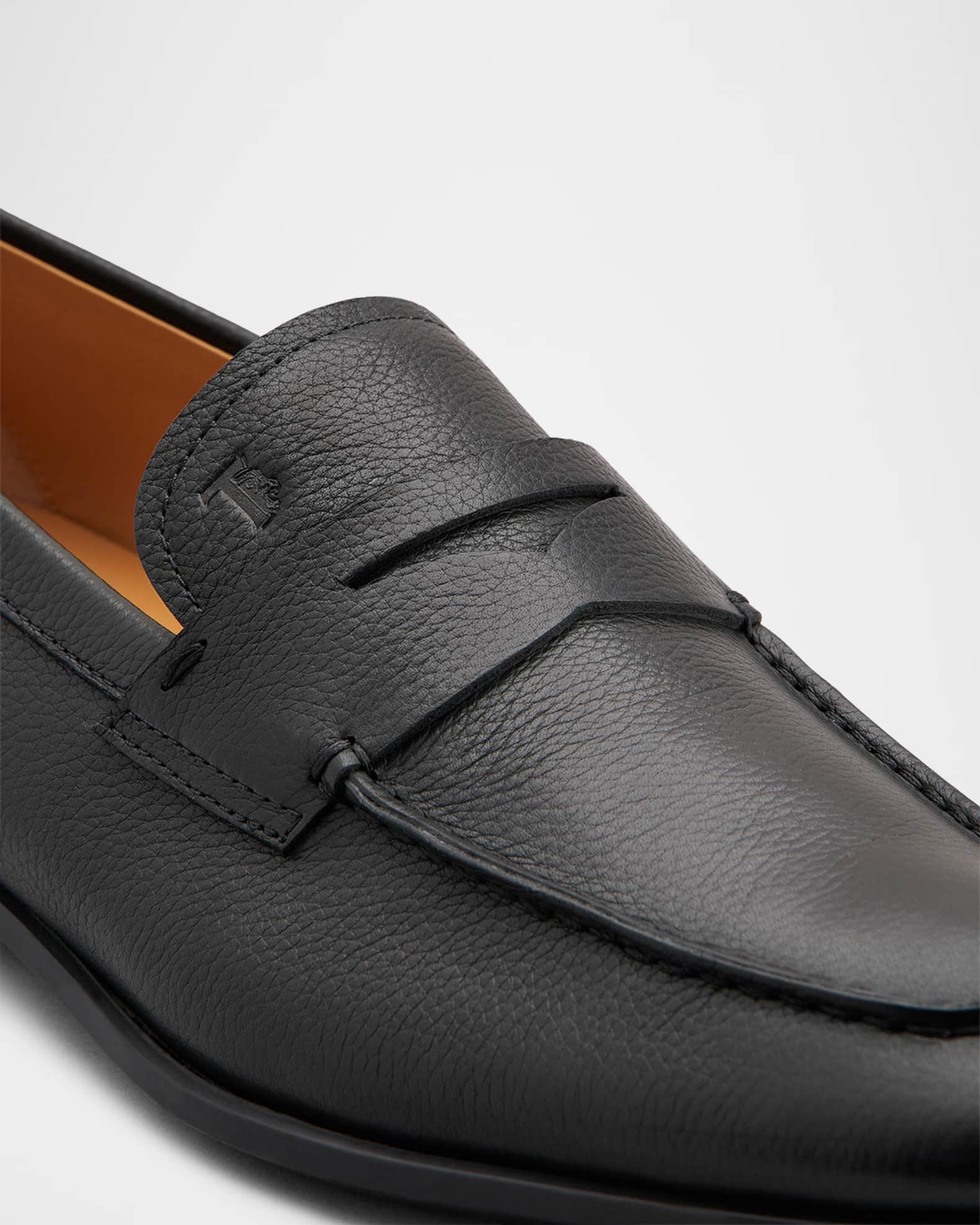 Mens Logo-Detailed Leather Loafers Product Image