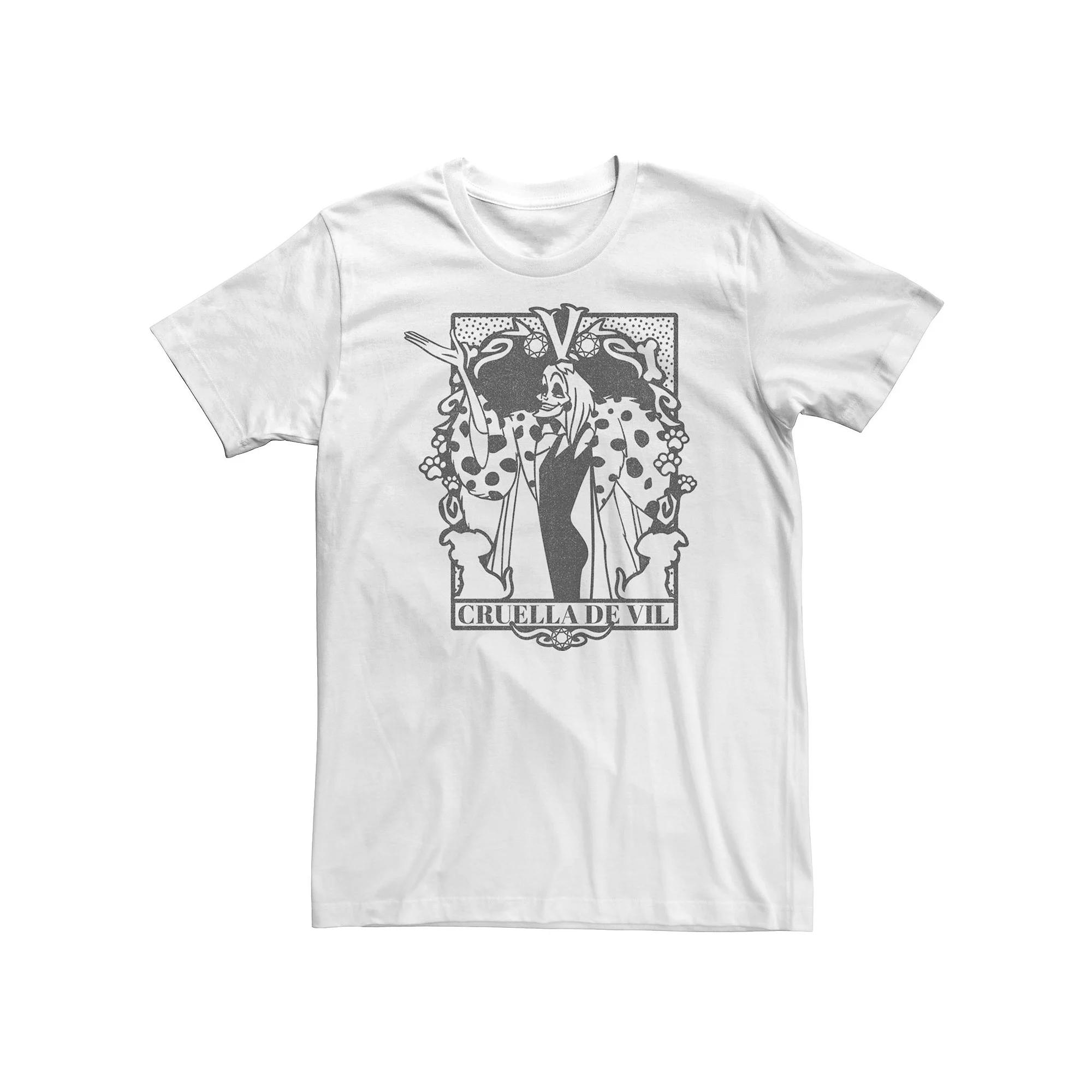 Big & Tall Disney 101 Dalmatians Cruella De Vil Tarot Card Tee, Men's,  Product Image