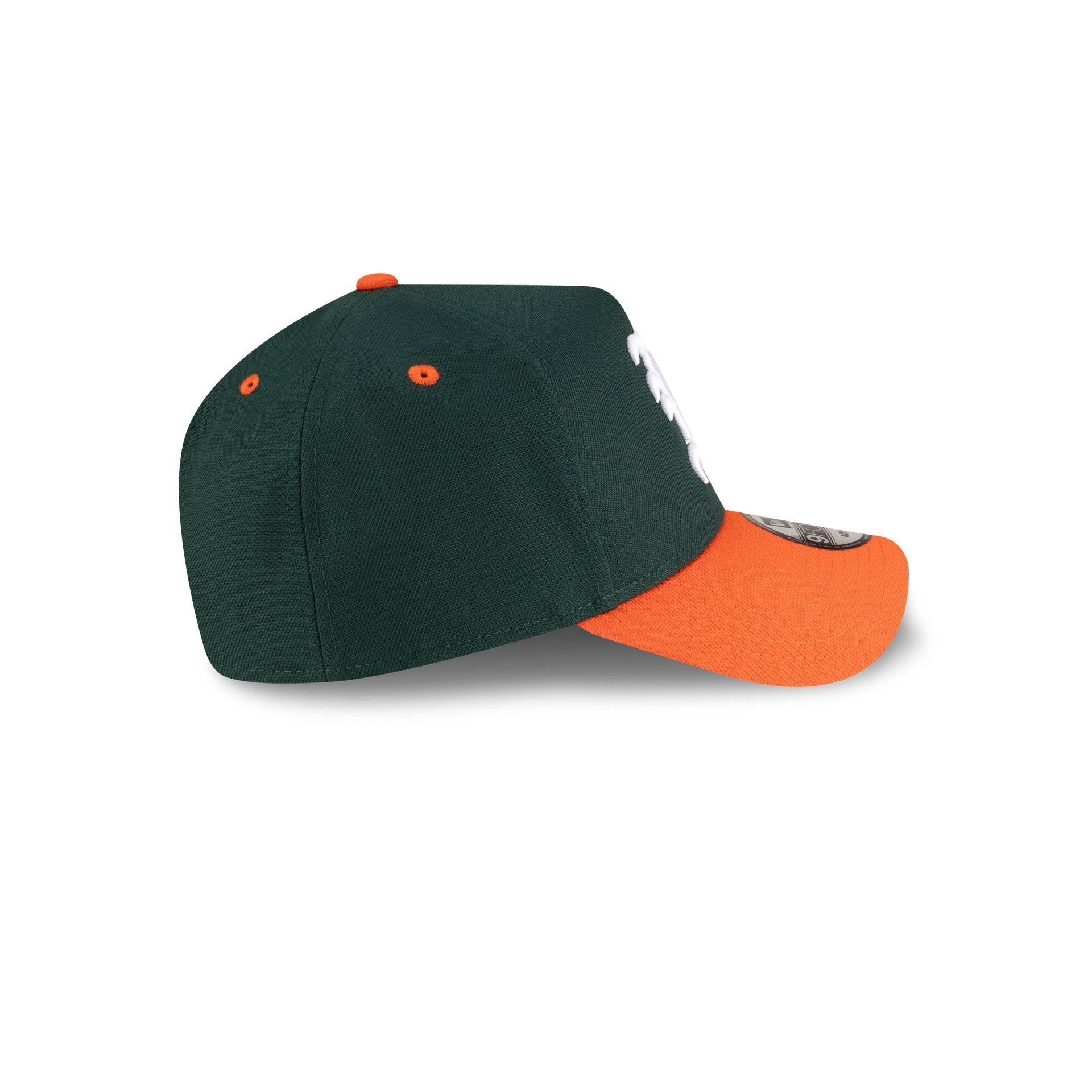 New Era x adidas Miami Hurricanes Black 9FORTY A-Frame Snapback Hat Male Product Image