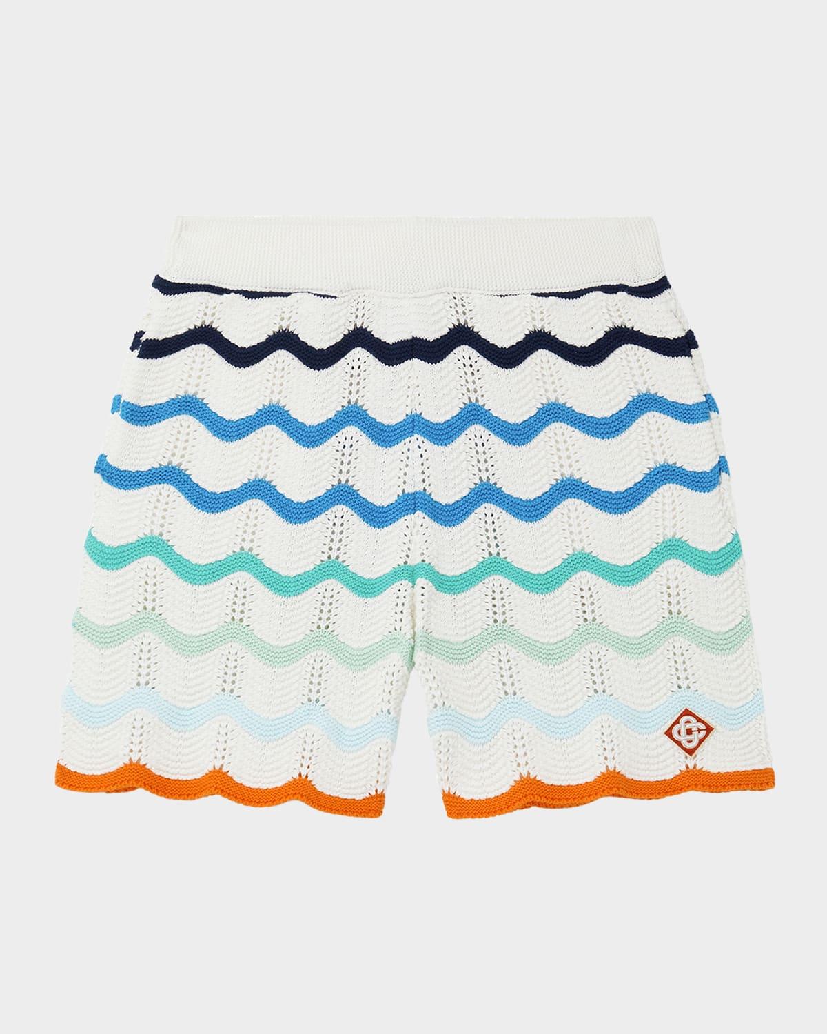 Men's Gradient Wave Crochet Shorts Product Image