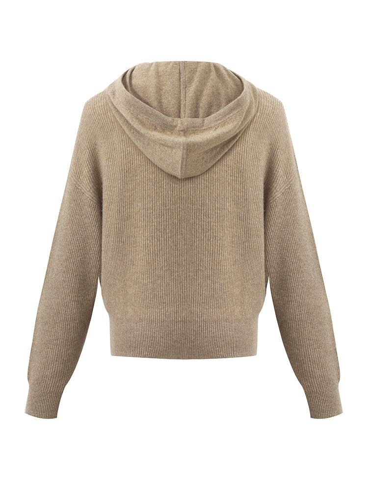 Pure Cashmere Hooded Sweater With Detachable Hat Product Image