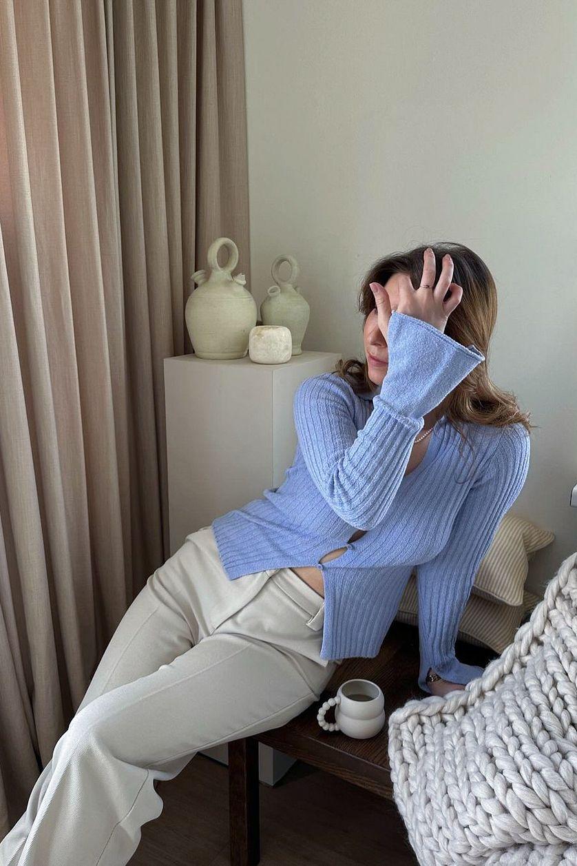 Straight Mid Waist Twill Suit Pants Product Image