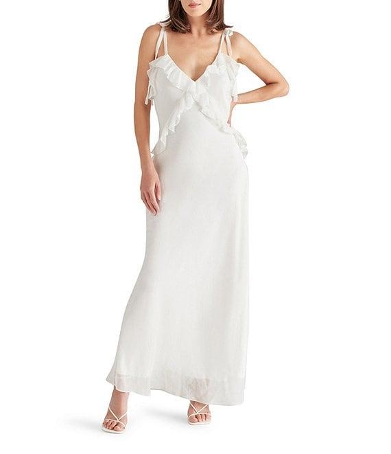 Steve Madden Adalina V-Neck Sleeveless Ruffle Maxi Dress Product Image