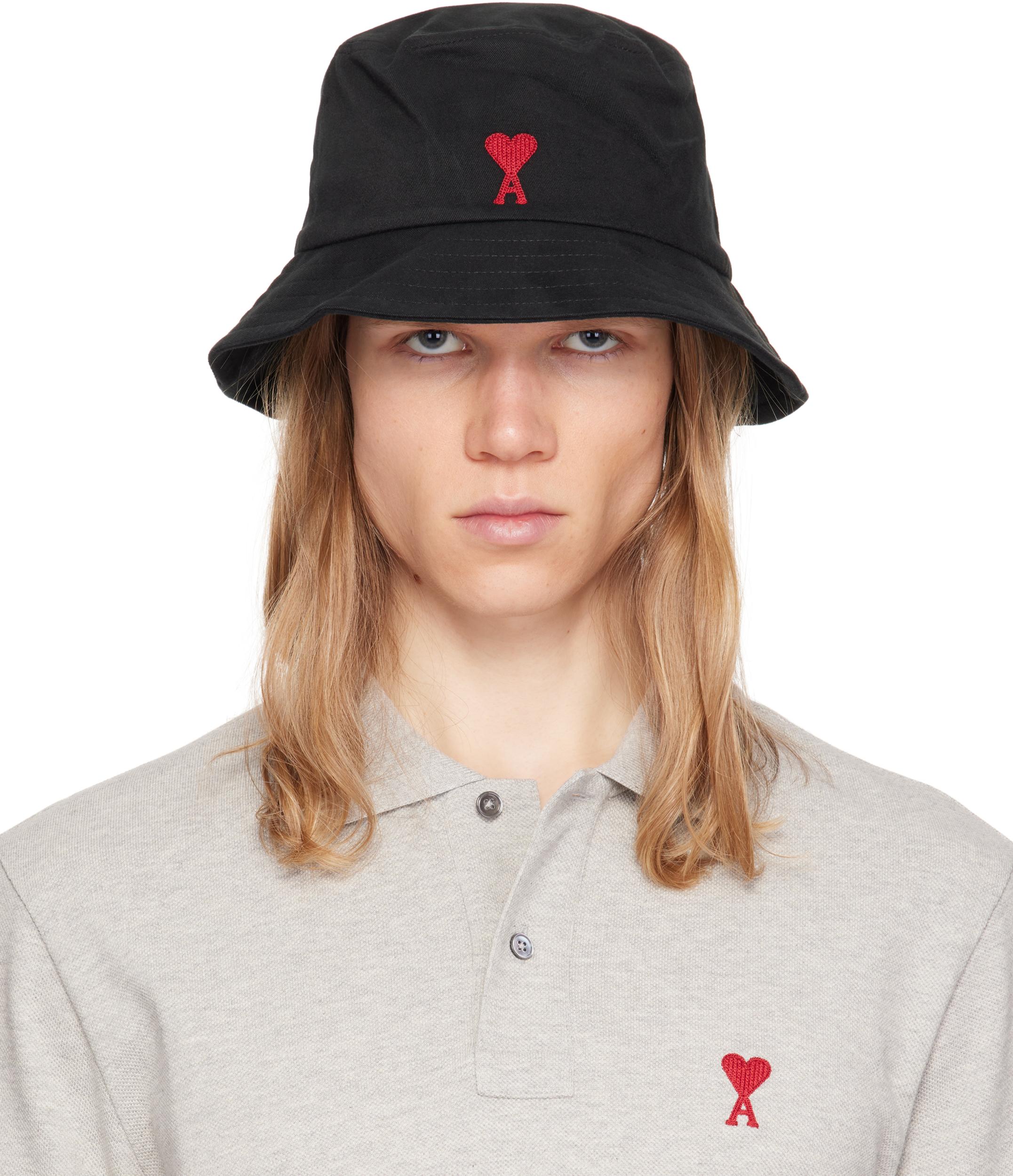 AMI ALEXANDRE MATTIUSSI Ami Paris Ami Paris De Coeur Cotton Bucket Hat In Black Product Image