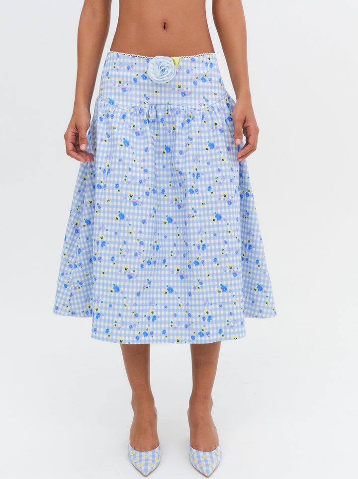Brigitta Midi Skirt — Blue Product Image