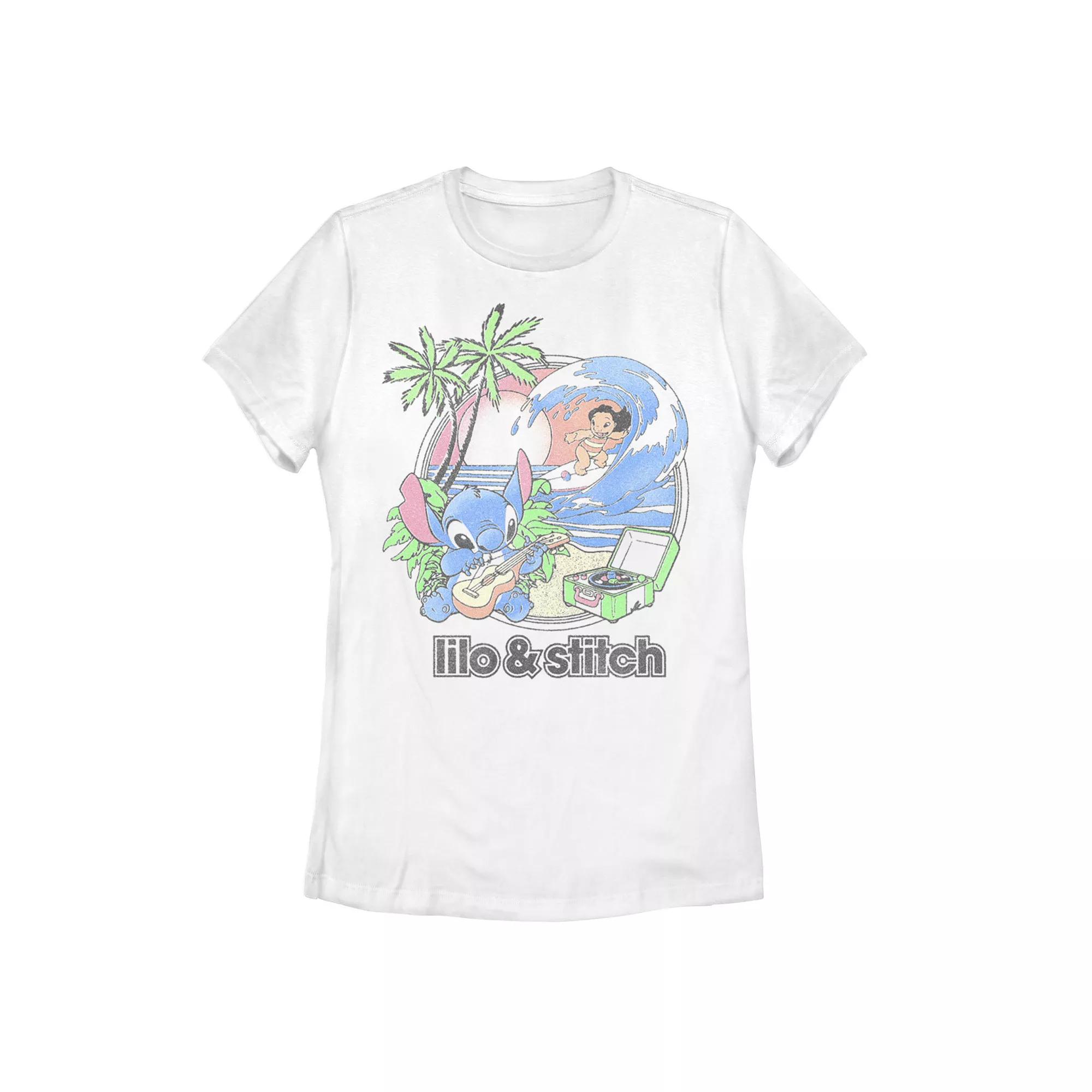 Disney's Lilo & Stitch Women's Beach Duo Tee, Girl's, Size: XXL, White Product Image