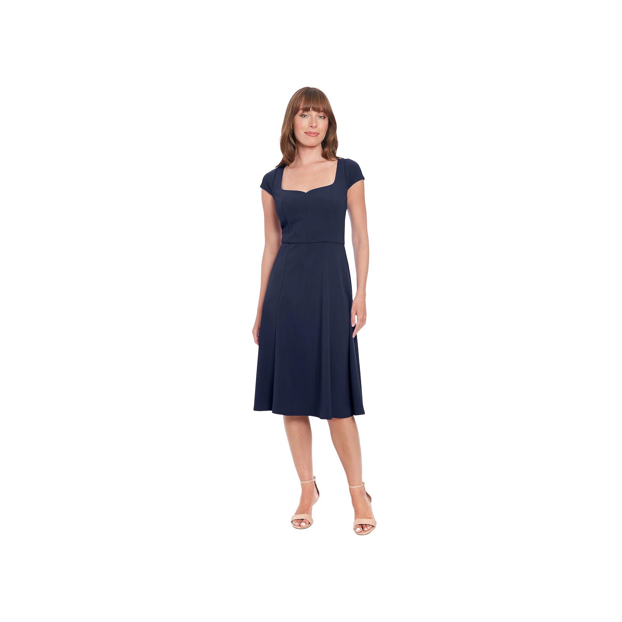 Women's London Times Cap Sleeve Fit & Flare Dress,  Product Image