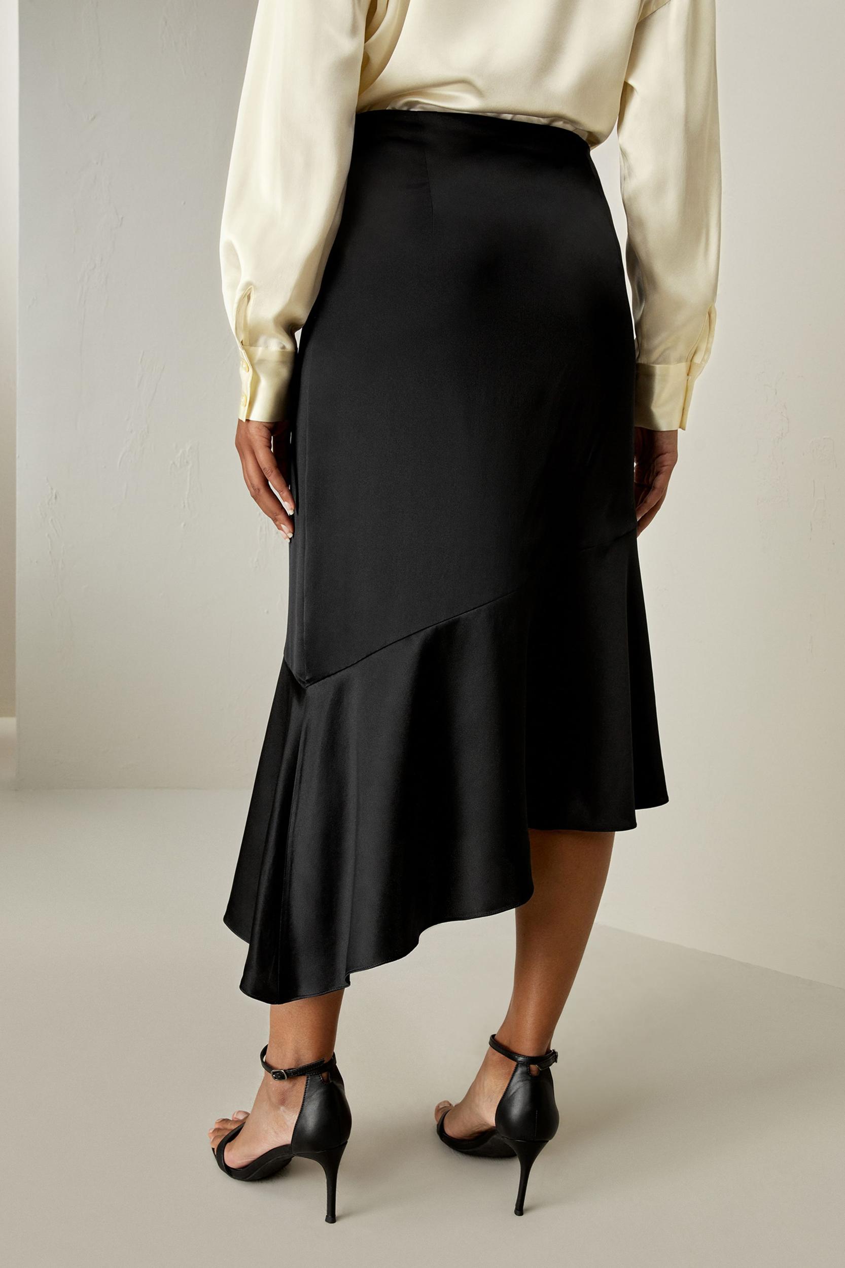 Silk Asymmetrical Fishtail Skirt Product Image