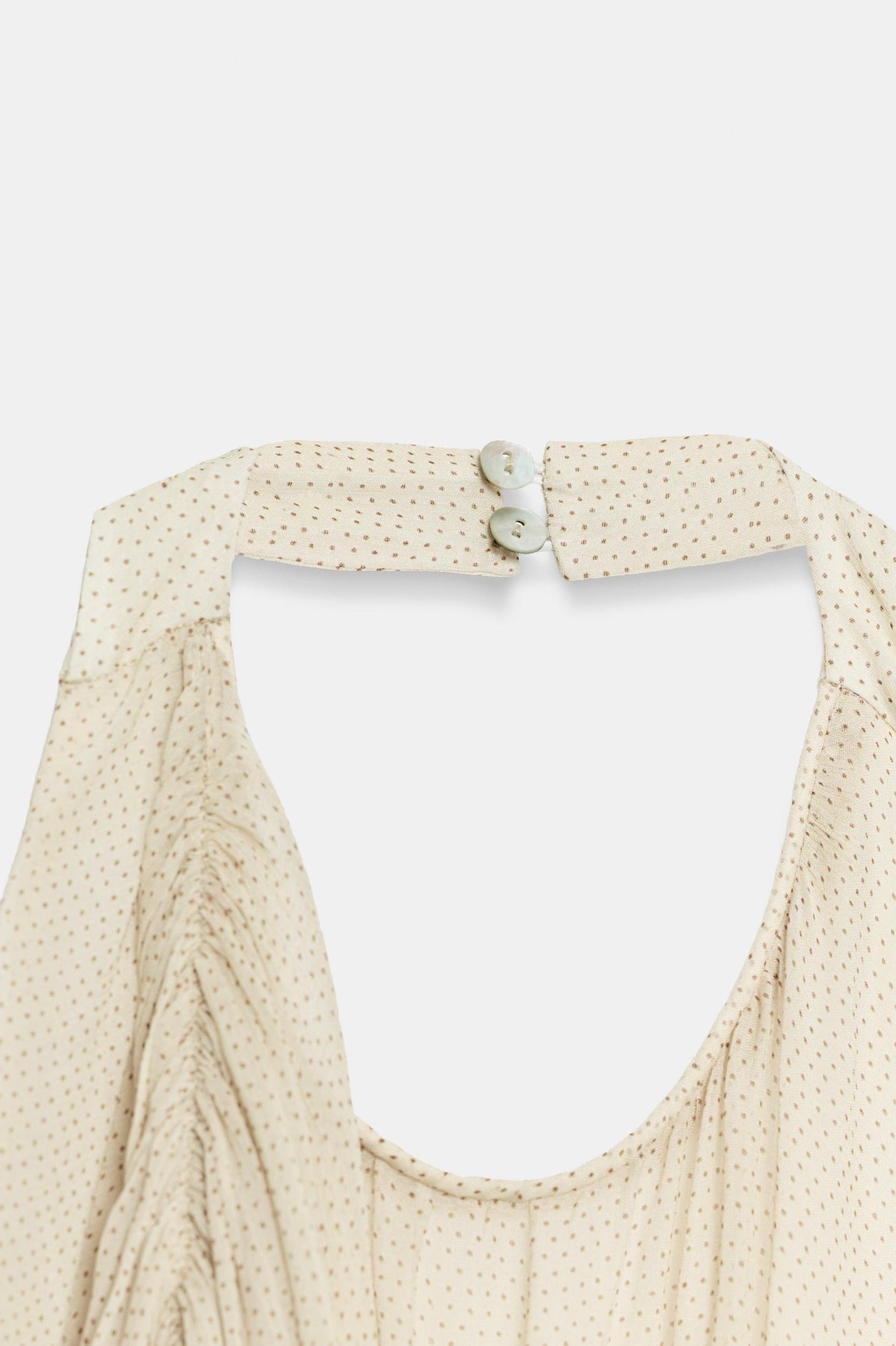 ZW COLLECTION DRAPED POLKA DOT HALTER TOP Product Image